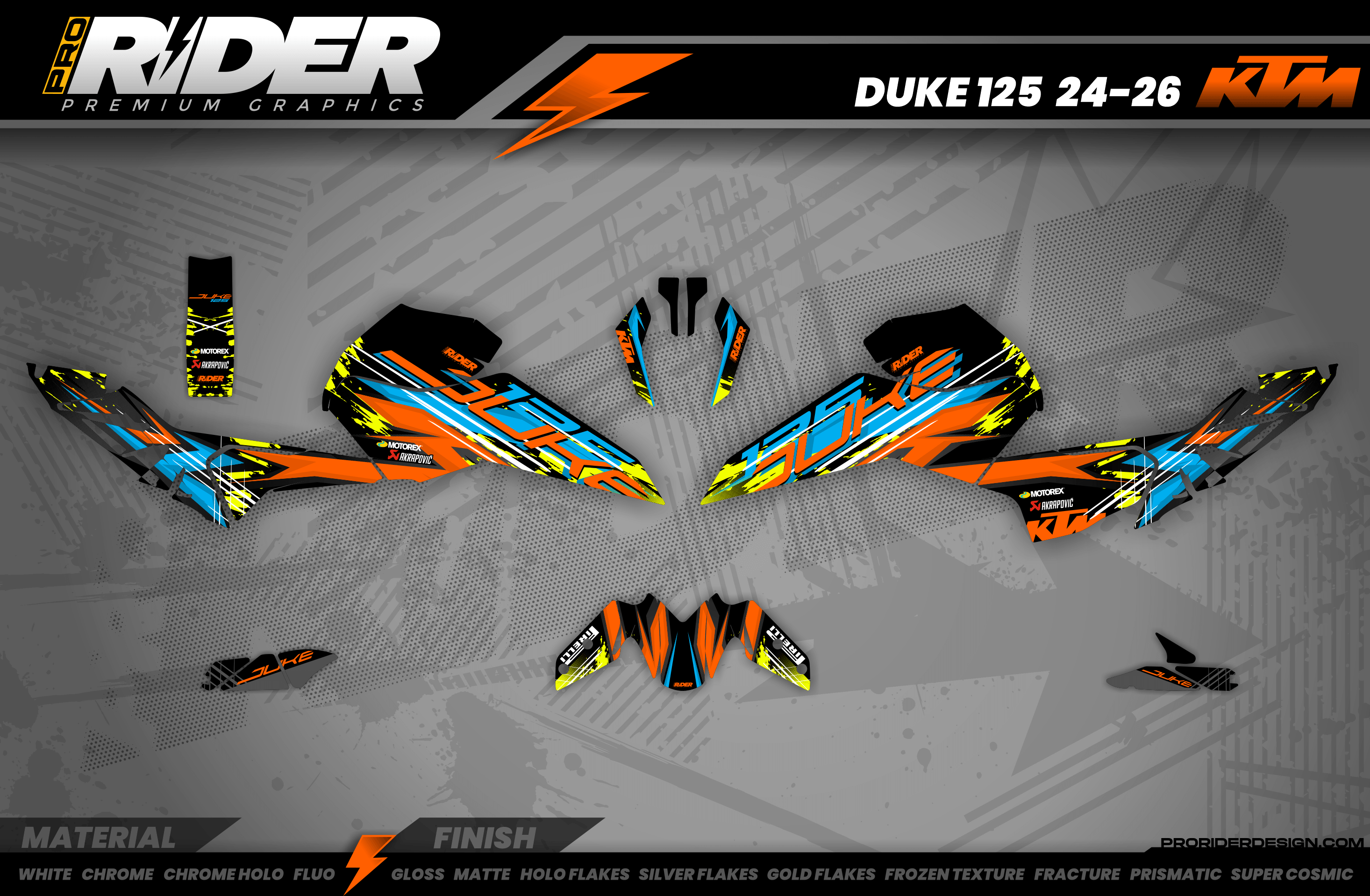KTM DUKE 125 Full Graphics Kit | Urbano