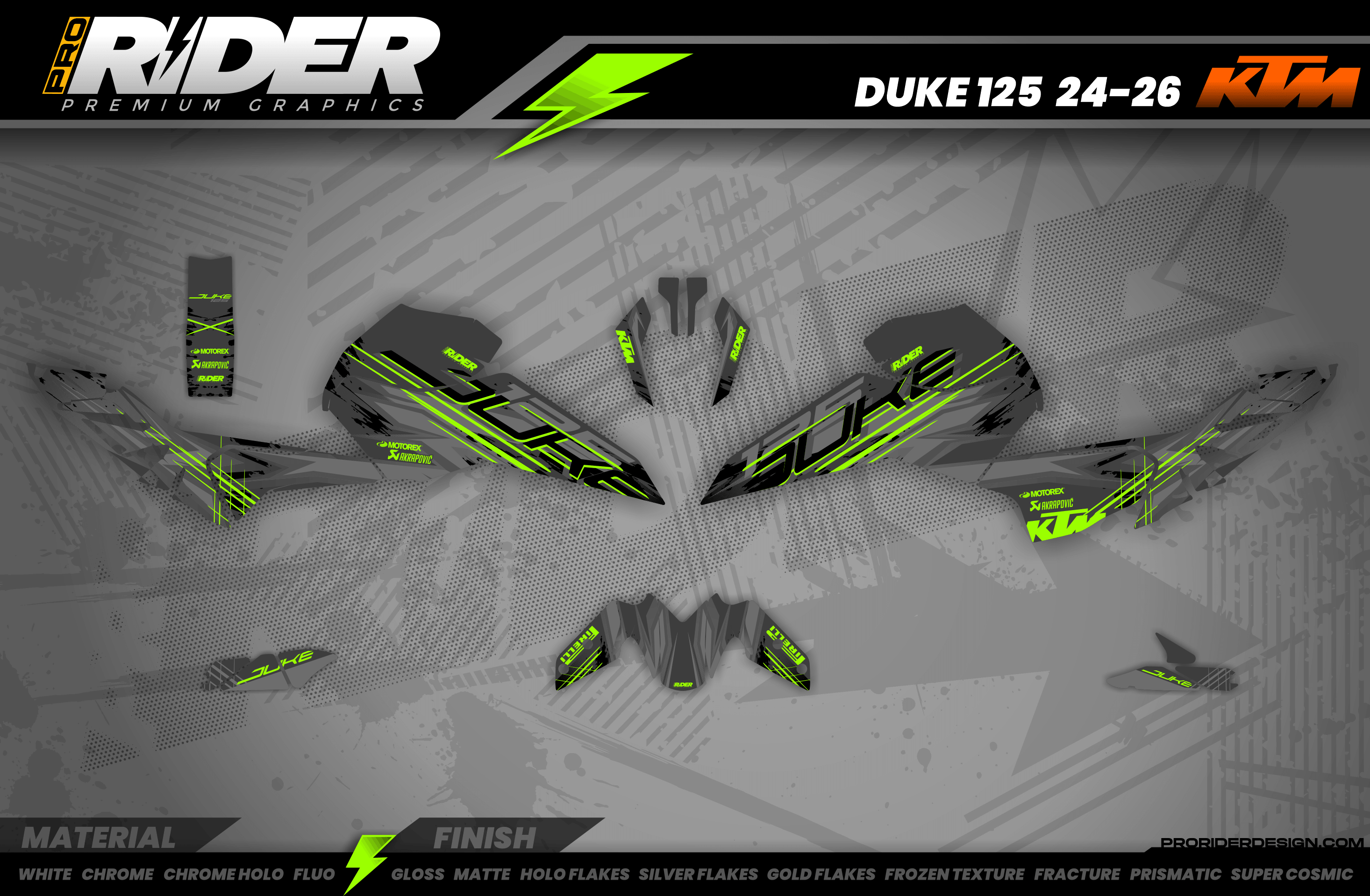 KTM DUKE 125 Full Graphics Kit | Biozard