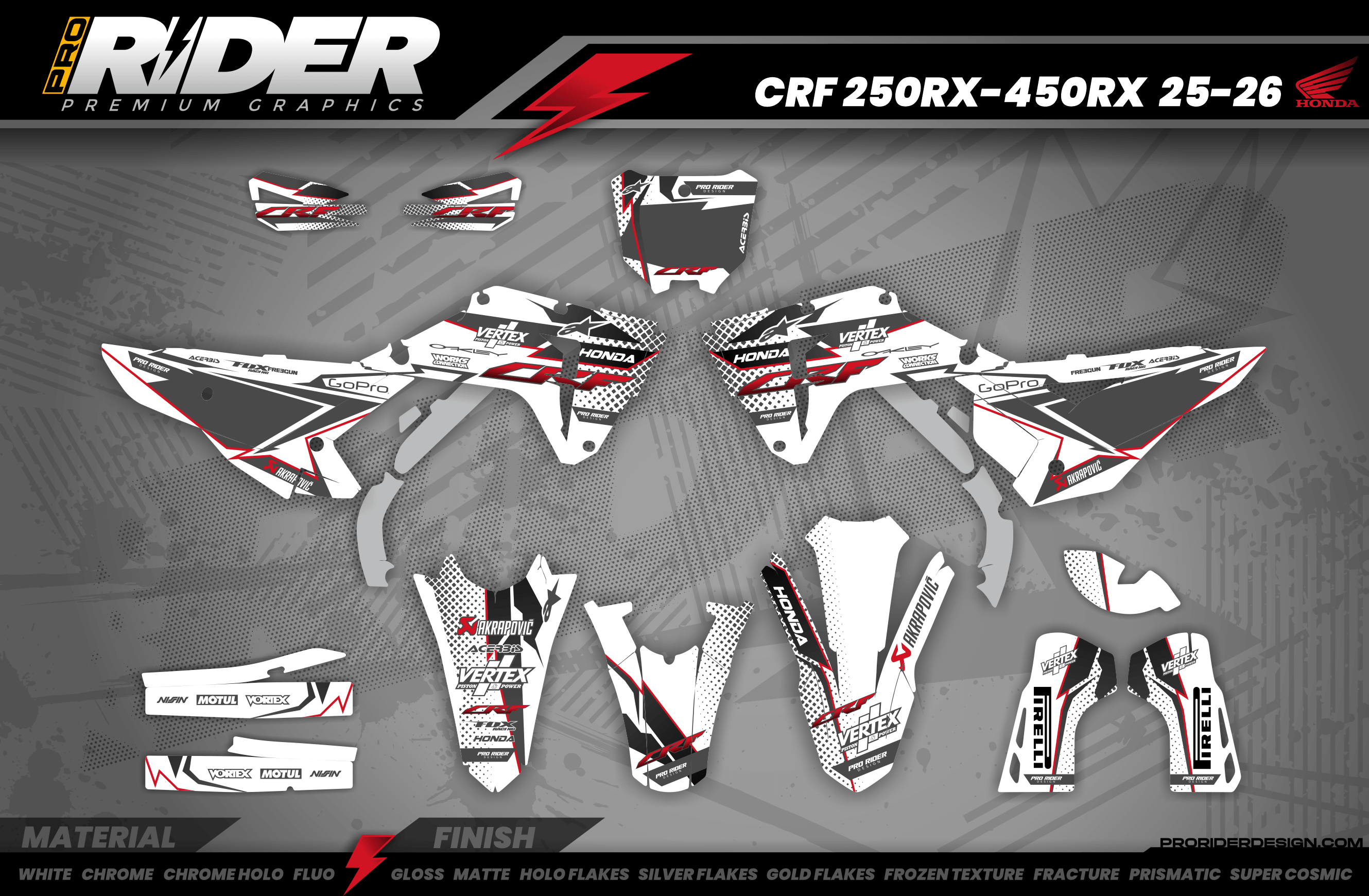 HONDA Graphics Kit VERTEX WHITE