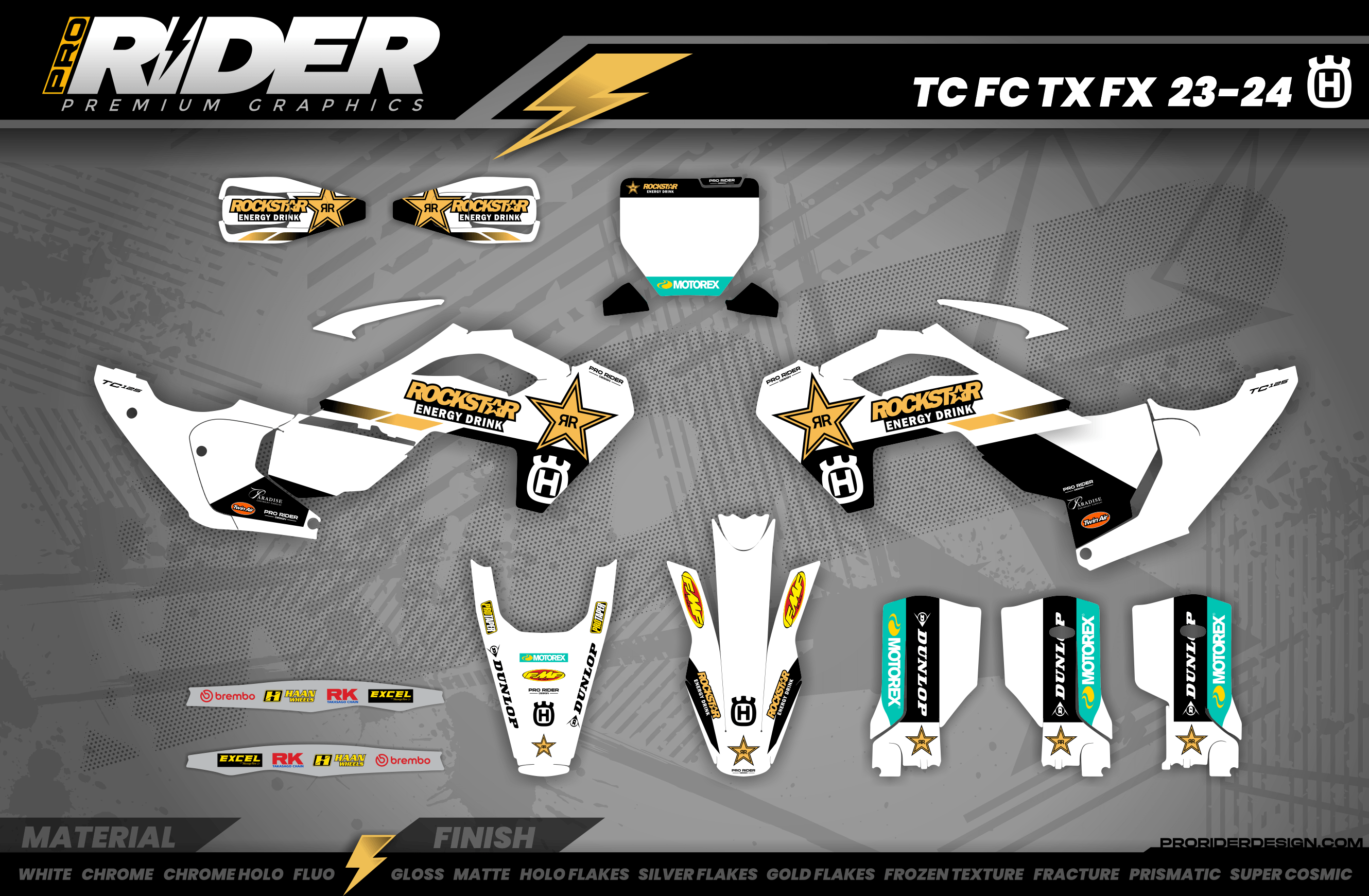 Custom Graphics Rockstar Husqvarna Factory Racing TC FC TE FE TX FX