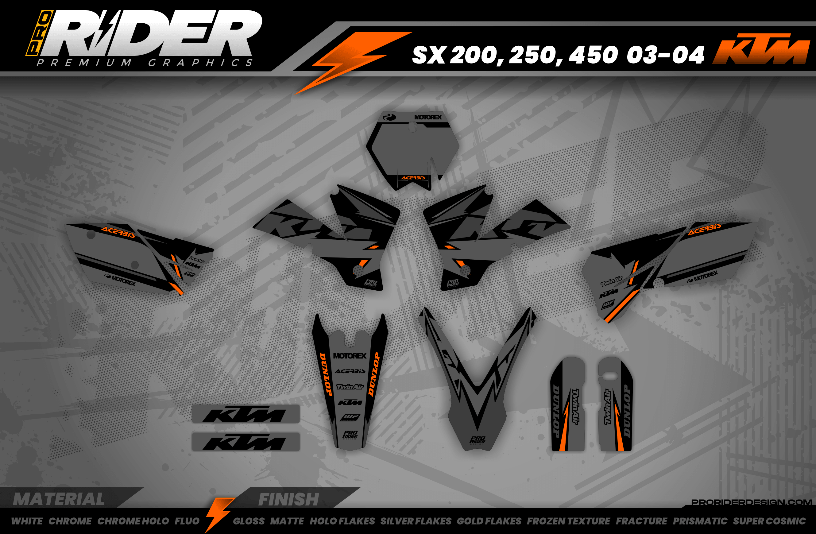 KTM Graphics Kit acerbis matte finish
