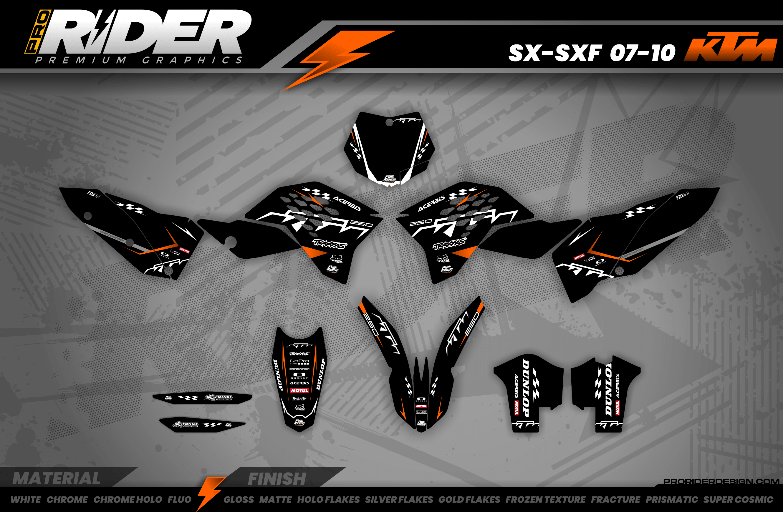 KTM Graphics SX XC SXF XCF EXC.. - ProLine Black/orange