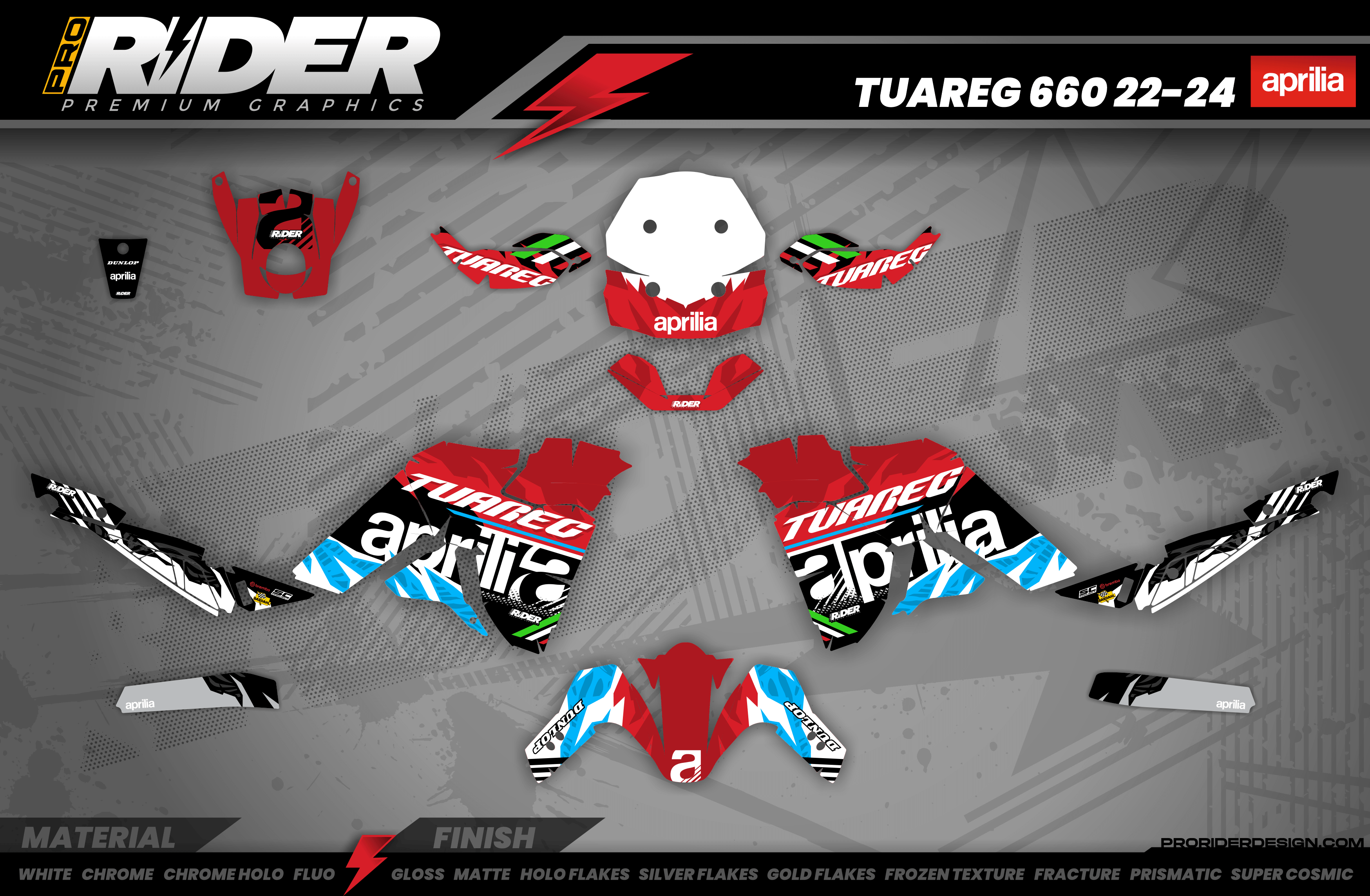 APRILIA TUAREG 660 Full Graphics Kit | Rhino