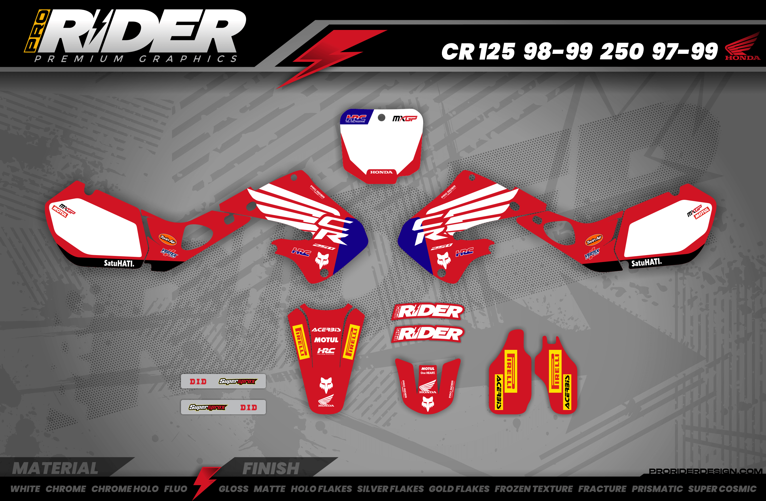 Custom Graphics Motocross HONDA | HRC RED WINGS