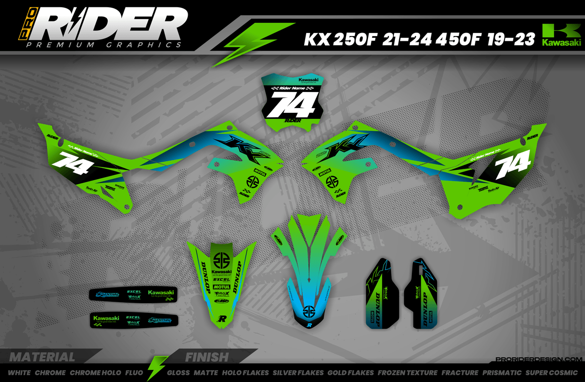 GREEN RACESPEC KAWASAKI FULL GRAPHICS KIT