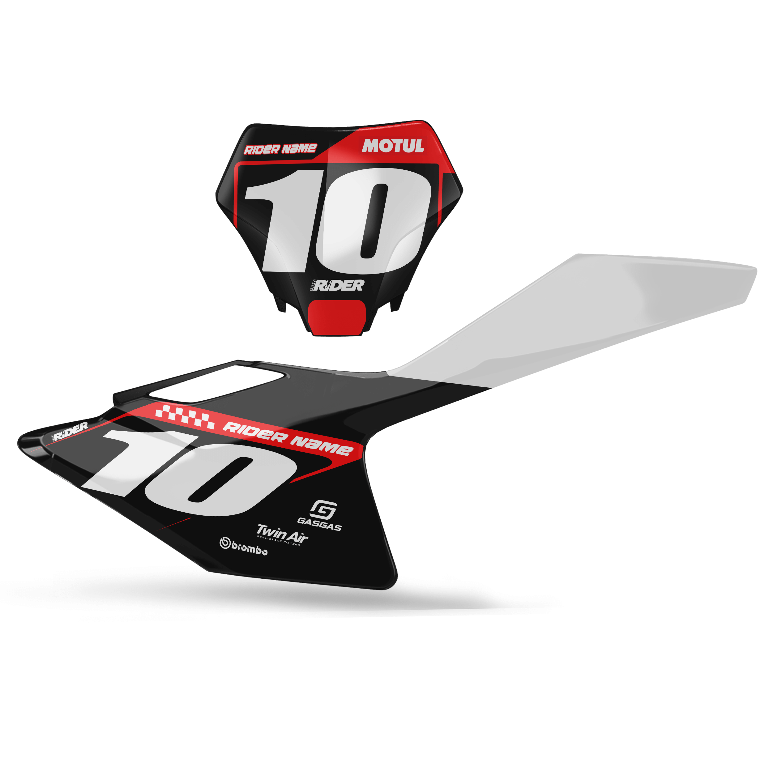 GASGAS Custom Number Plates | Alkav Black Red