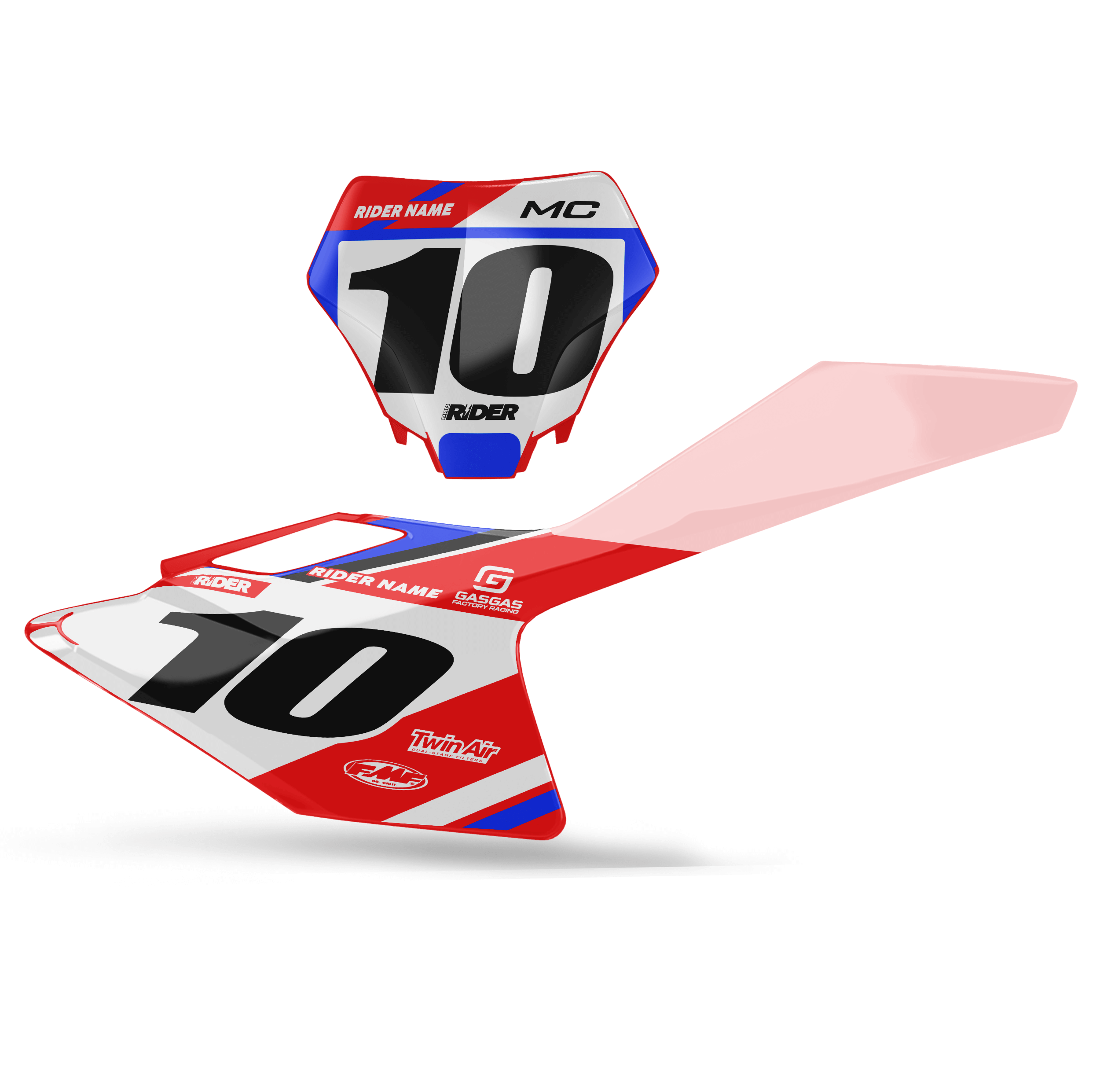 GASGAS Custom Number Plates | Vantek Red Blue