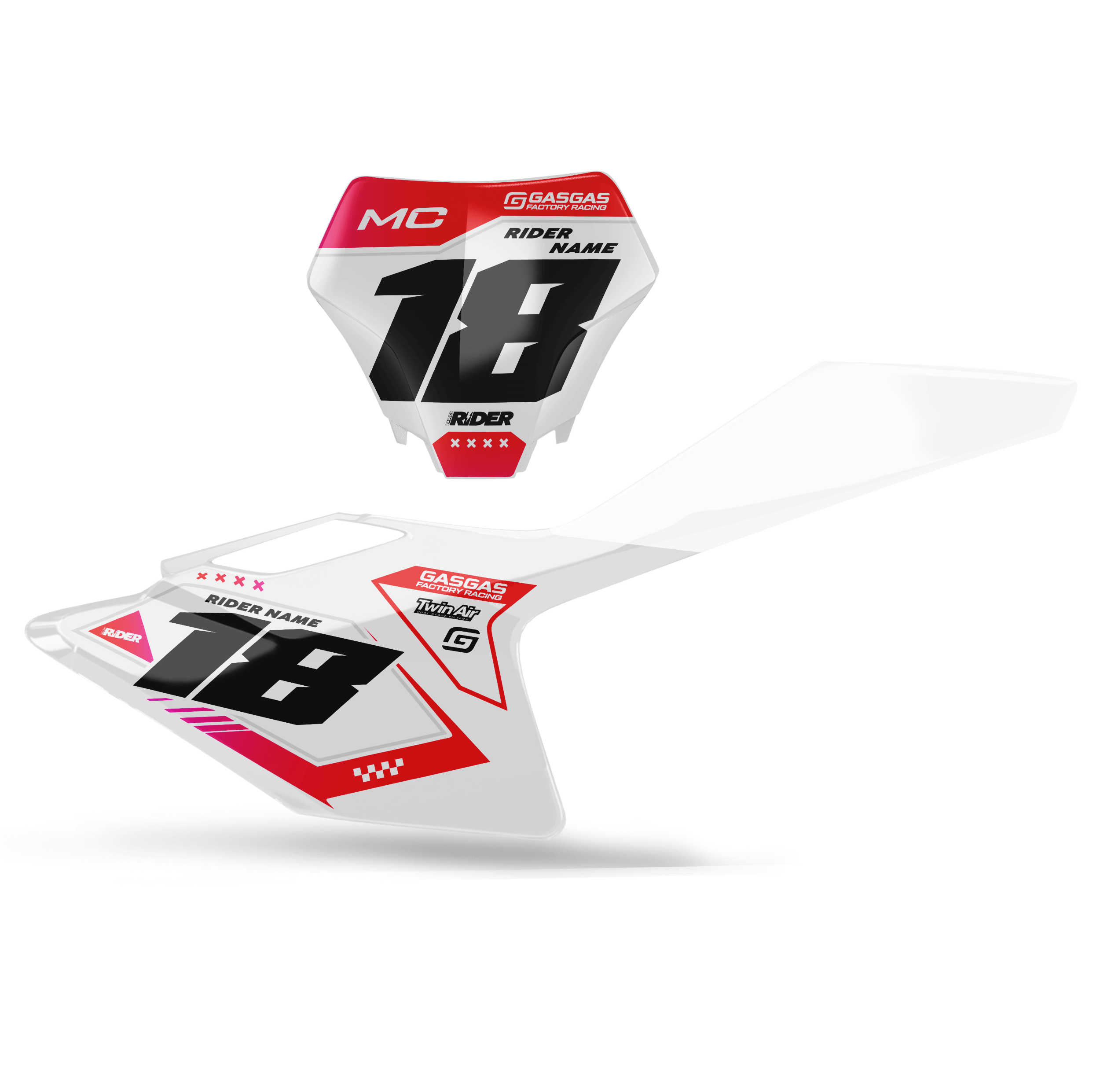 GASGAS Custom Number Plates | Kartex White Red