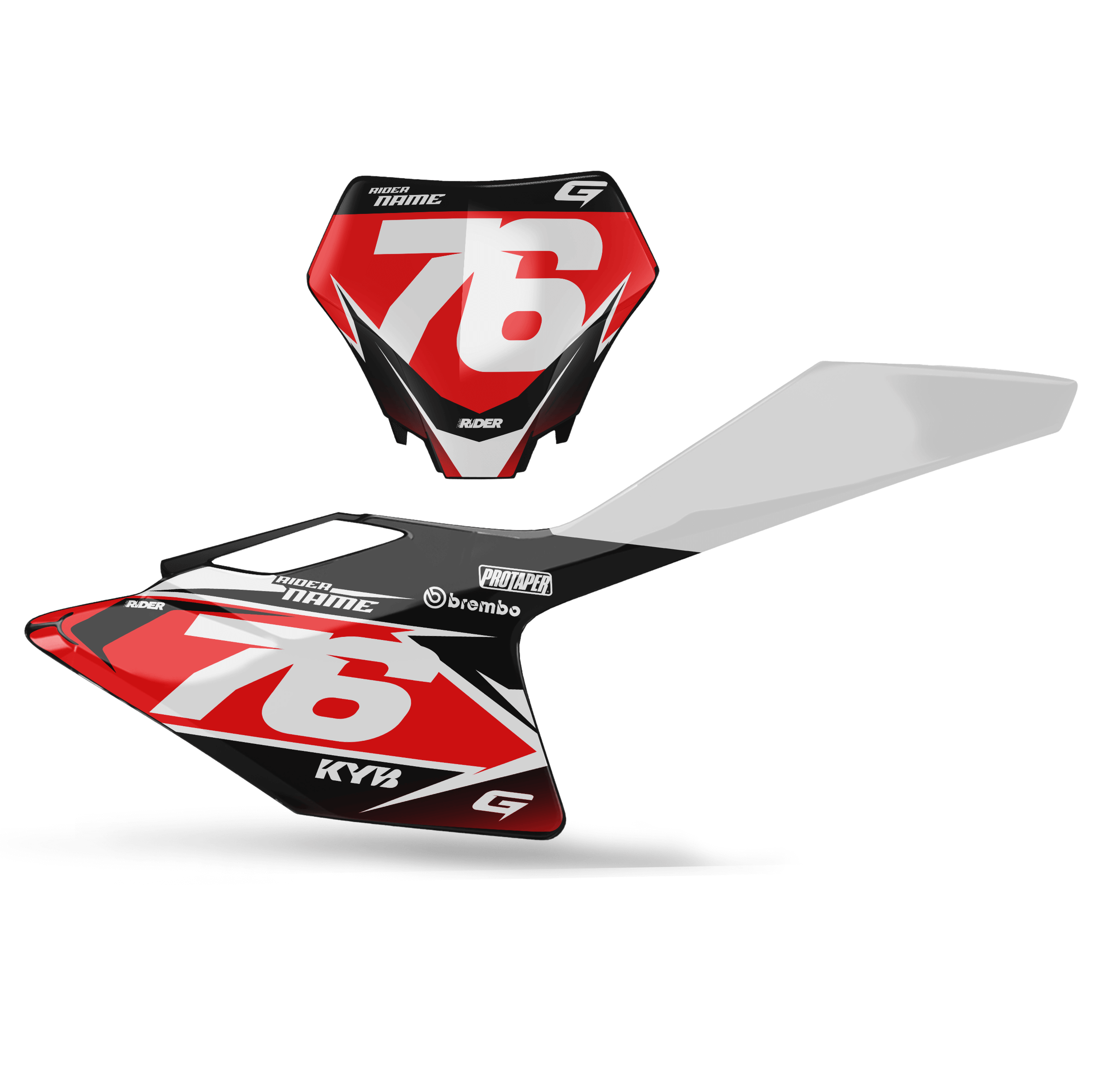 GASGAS Custom Number Plates | Blast Red Black
