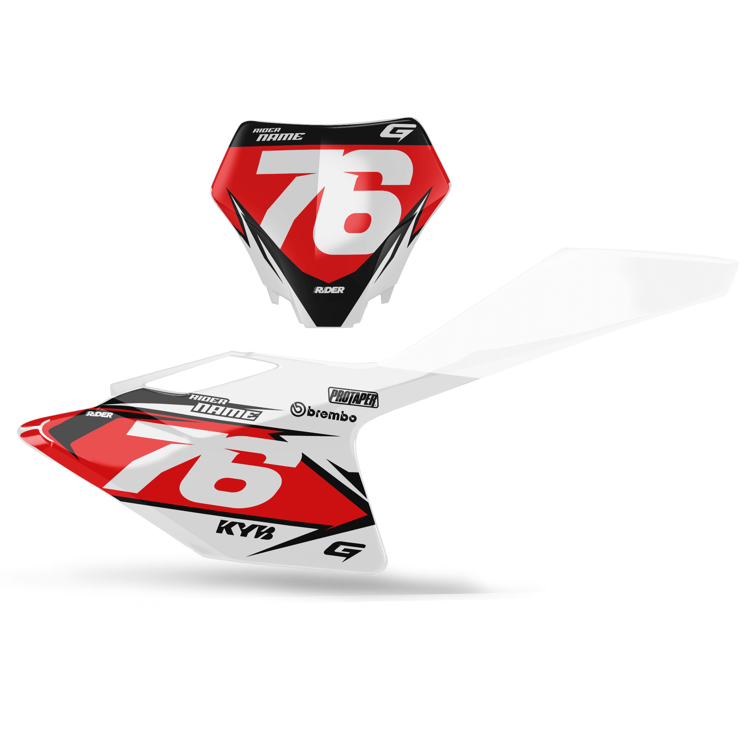 GASGAS Custom Number Plates | Blast White Red