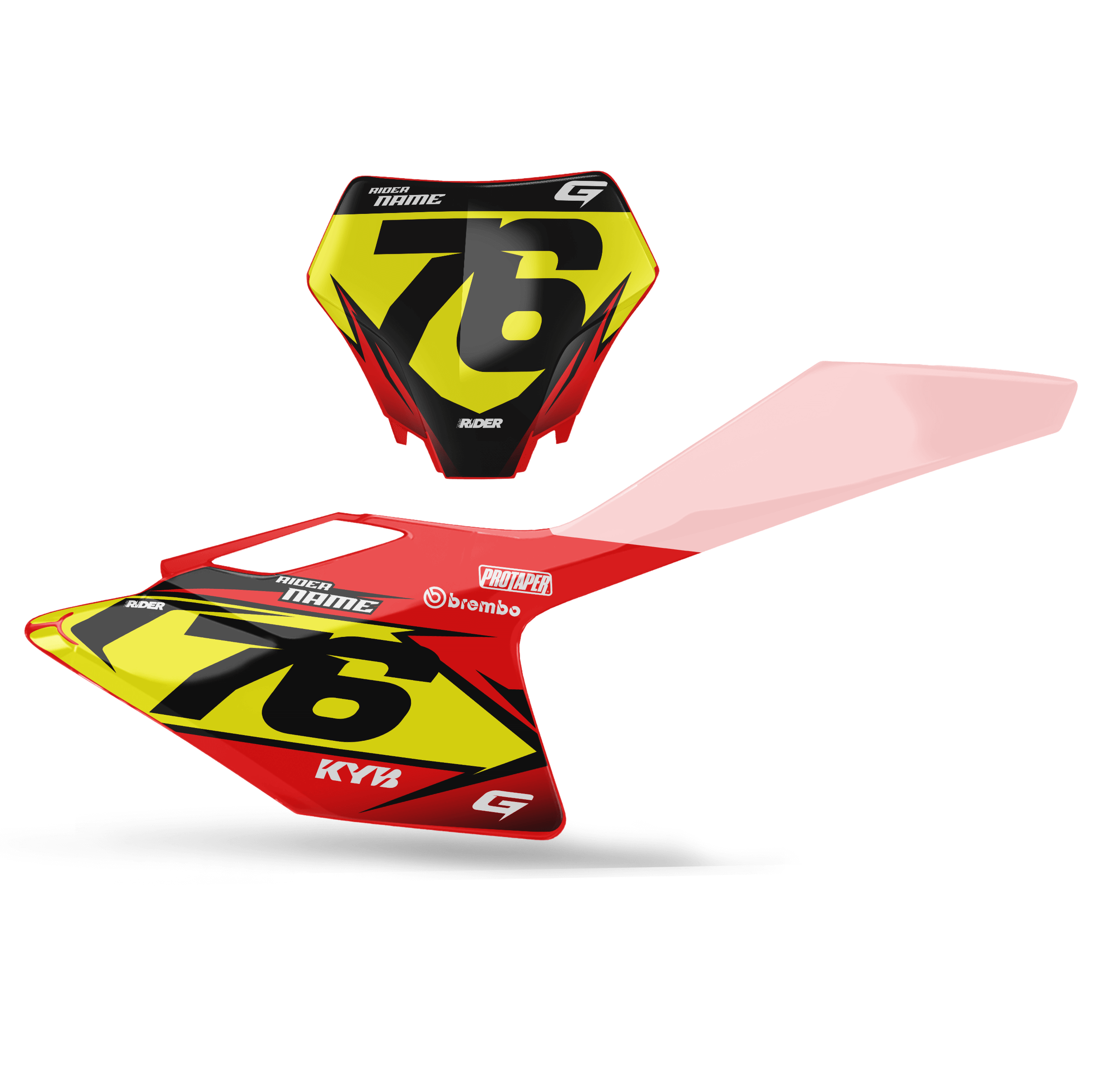 GASGAS Custom Number Plates | Blast Red Yellow