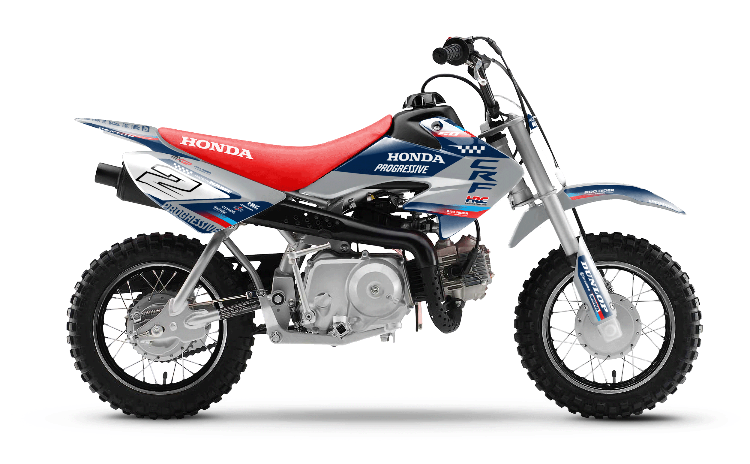 HONDA CRF 50 / 70 / 80 / 100 / 110 / 125 Full Graphics kit | Powercore grey blue