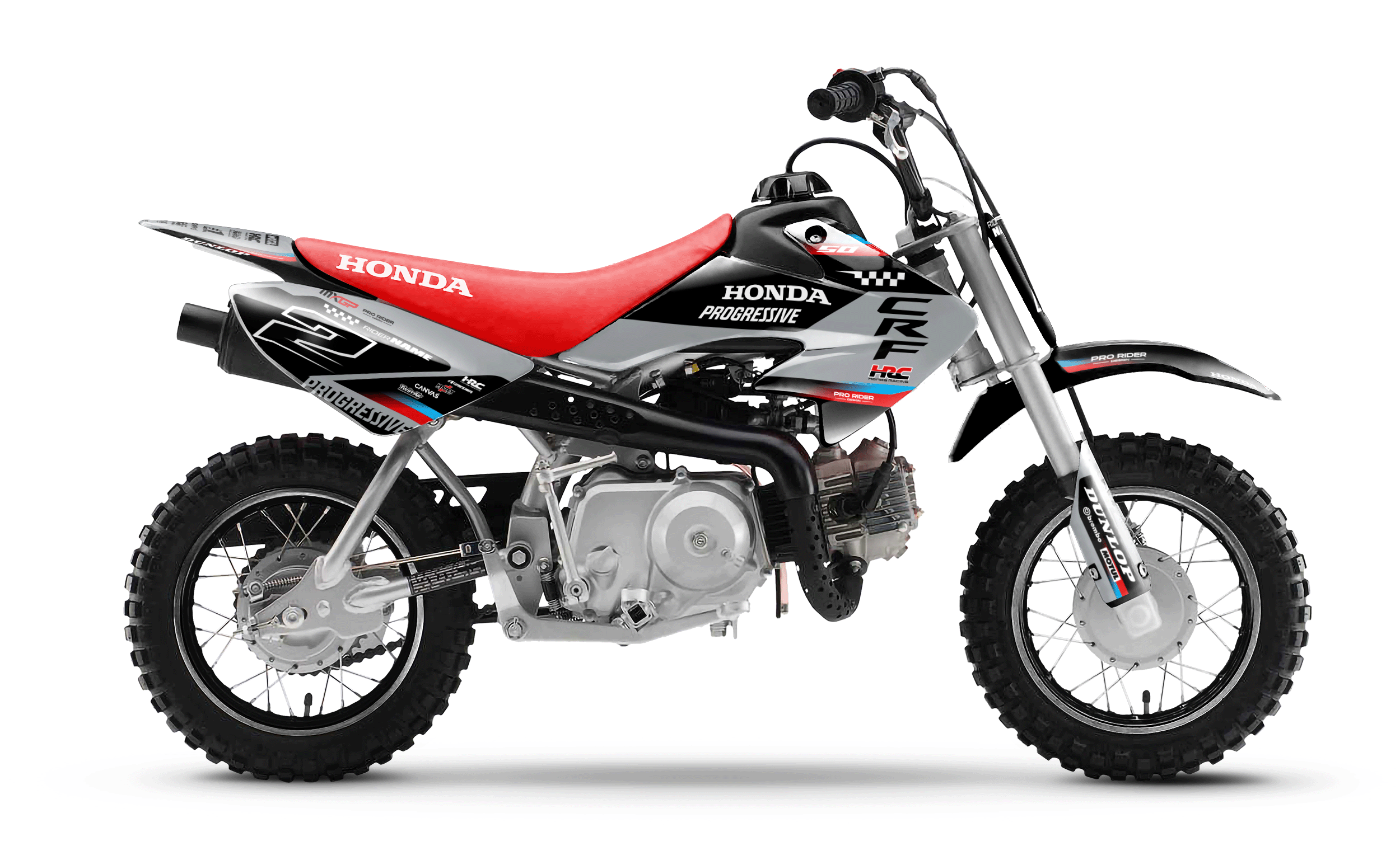 HONDA CRF 50 / 70 / 80 / 100 / 110 / 125 Full Graphics kit | Powercore grey