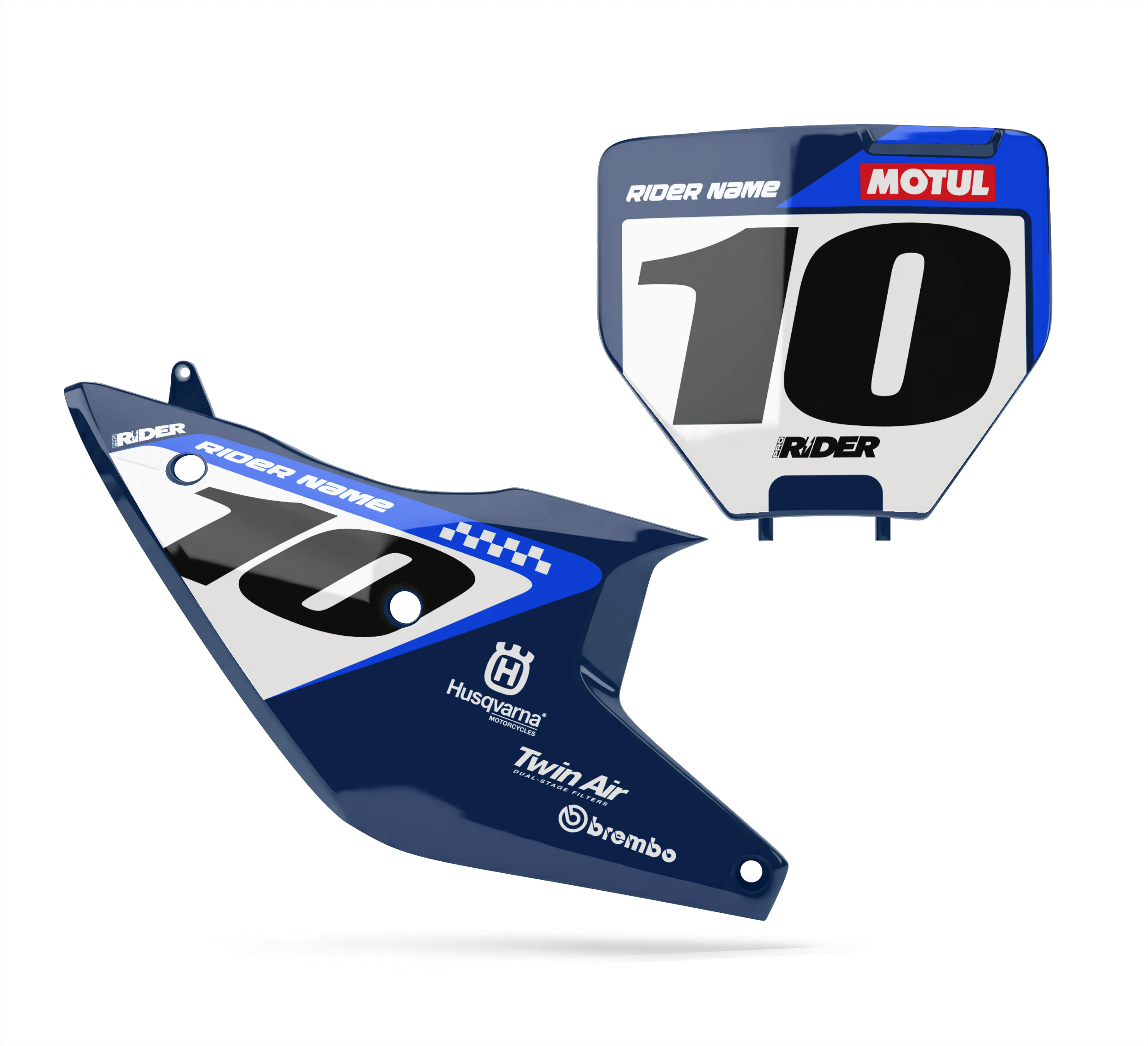 HUSQVARNA Custom Number Plates | Prisme Blue White