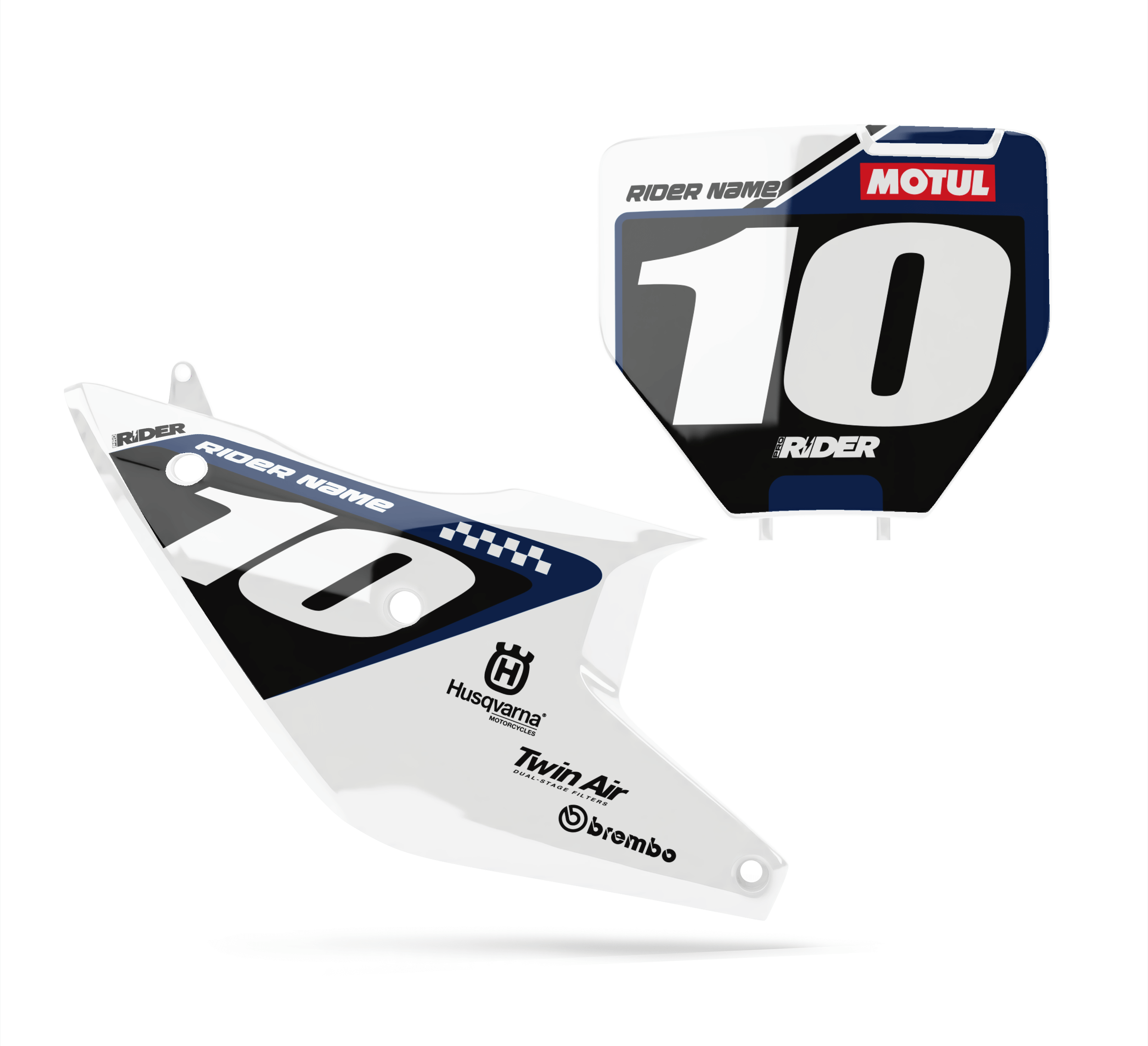 HUSQVARNA Custom Number Plates | Prisme White Black