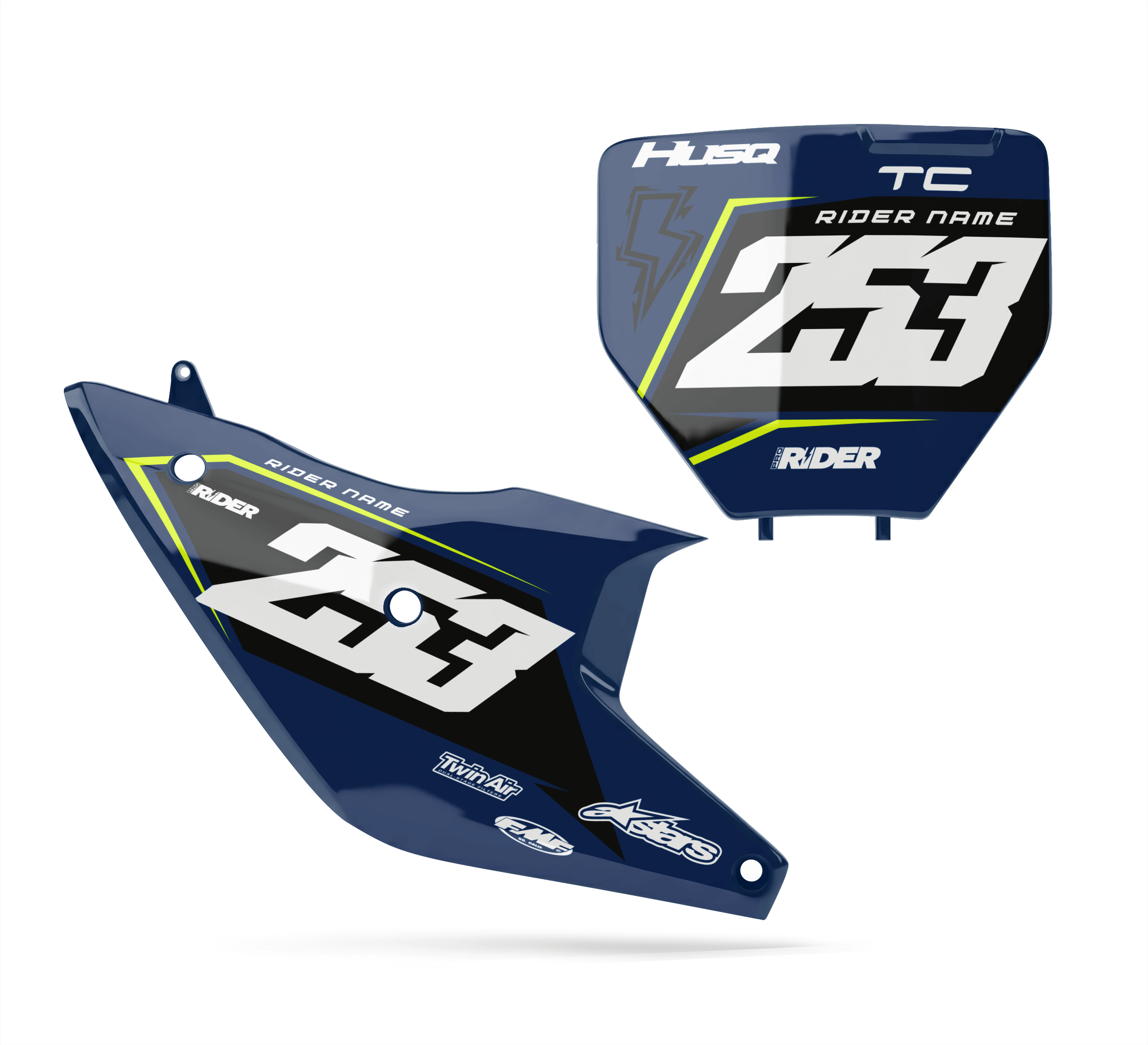 HUSQVARNA Custom Number Plates | Vakano Blue Yellow