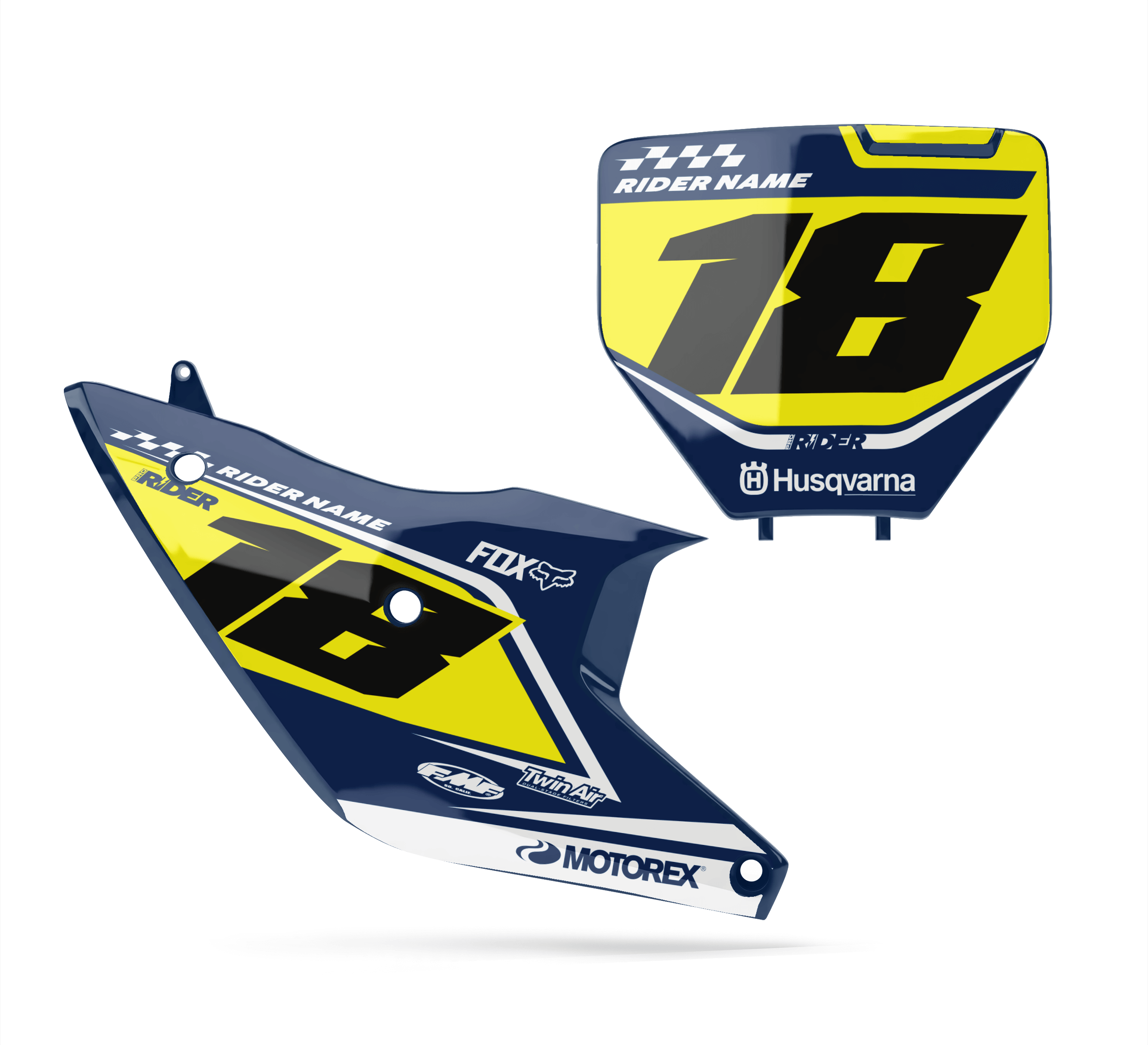 HUSQVARNA Custom Number Plates | Kantik Yellow Blue