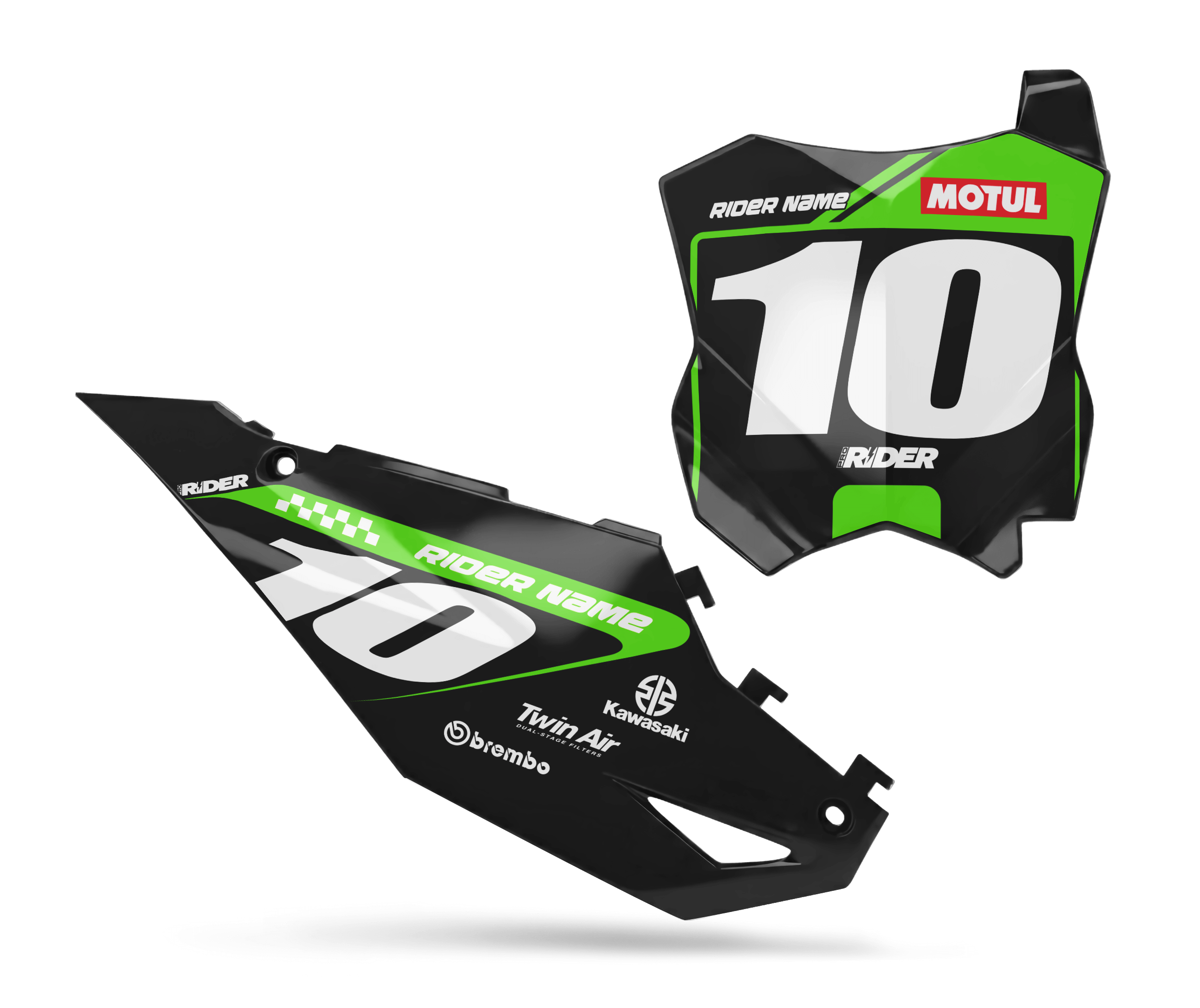 KAWASAKI Custom Number Plates | Bands Black