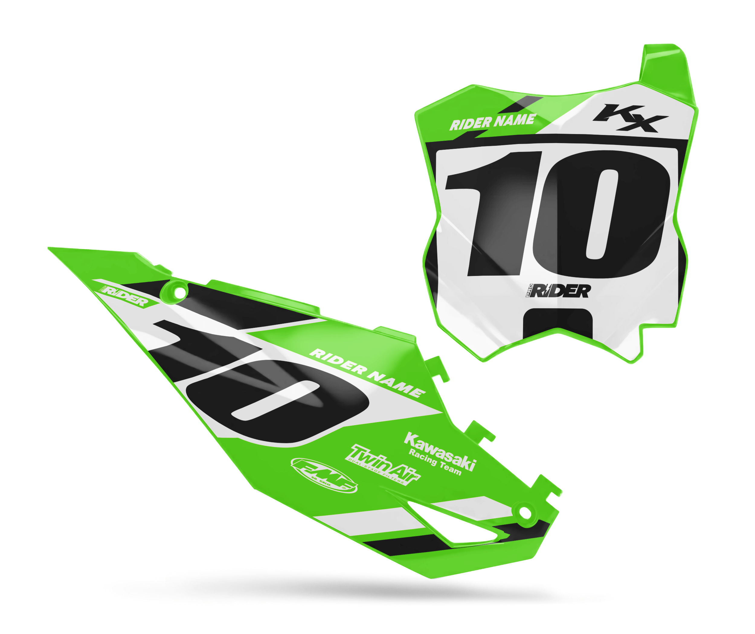 KAWASAKI Custom Number Plates | Bands Green Series