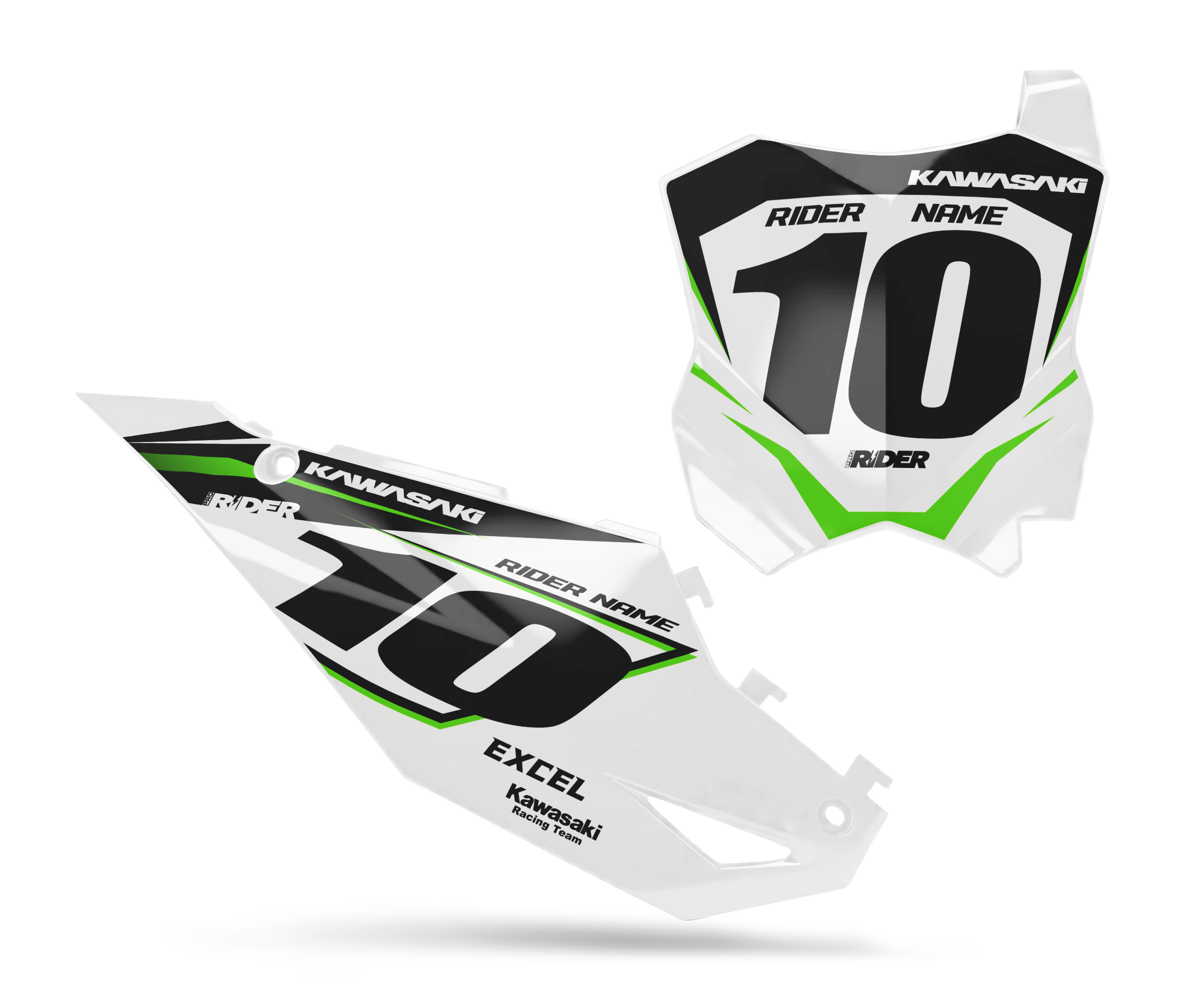 KAWASAKI Custom Number Plates | White Shield
