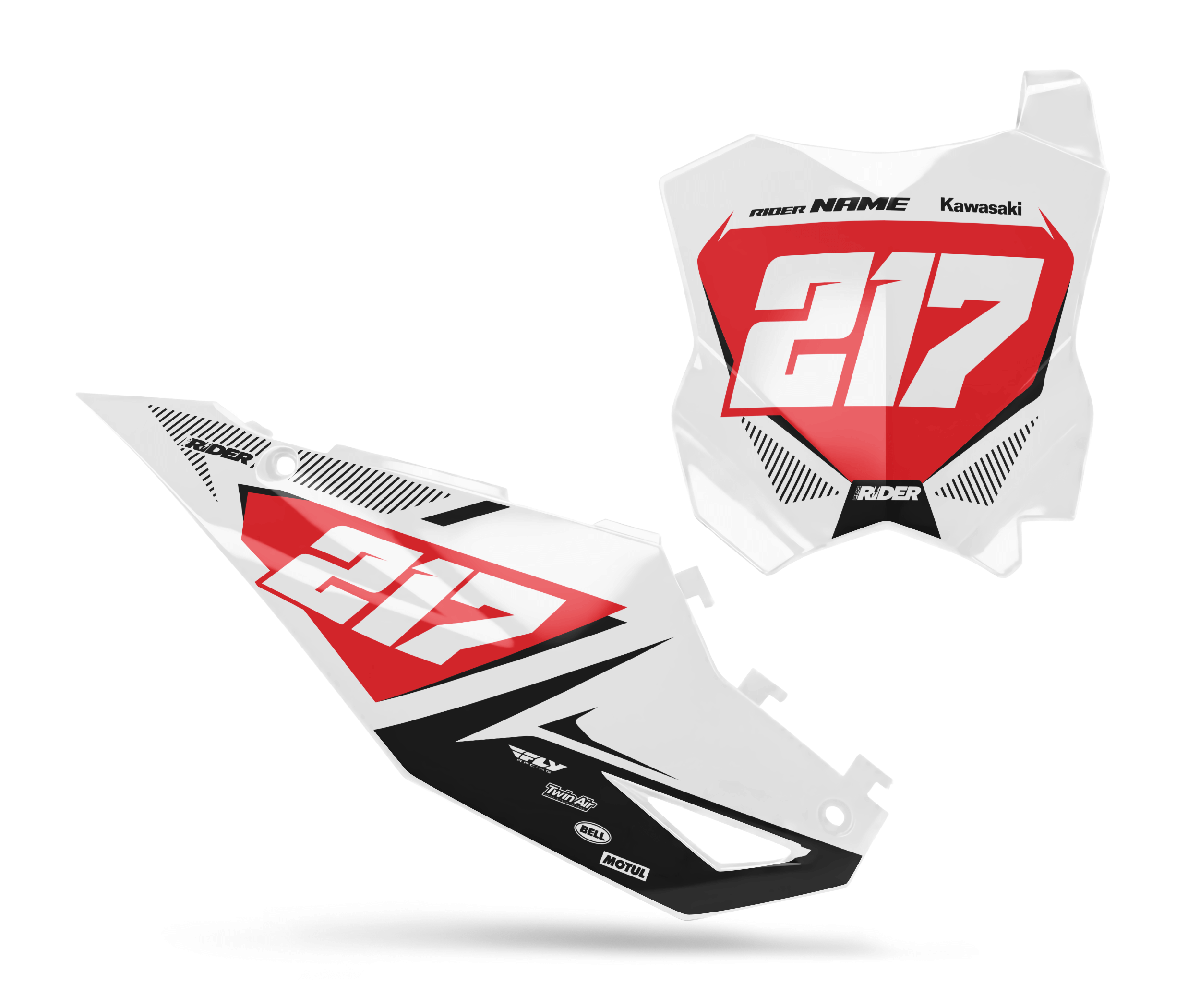 KAWASAKI Custom Number Plates | Pulse Series Red