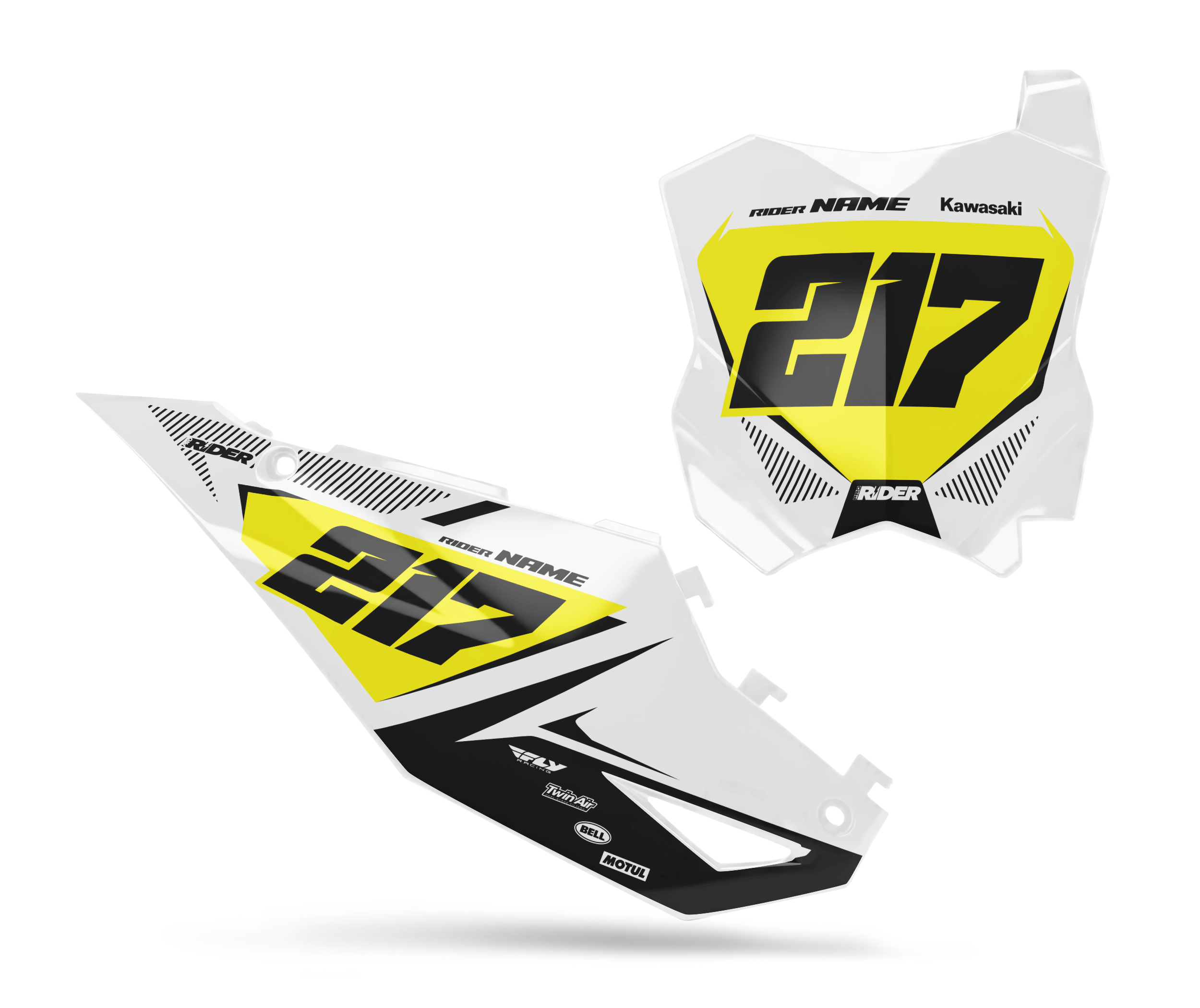 KAWASAKI Custom Number Plates | Pulse Series White