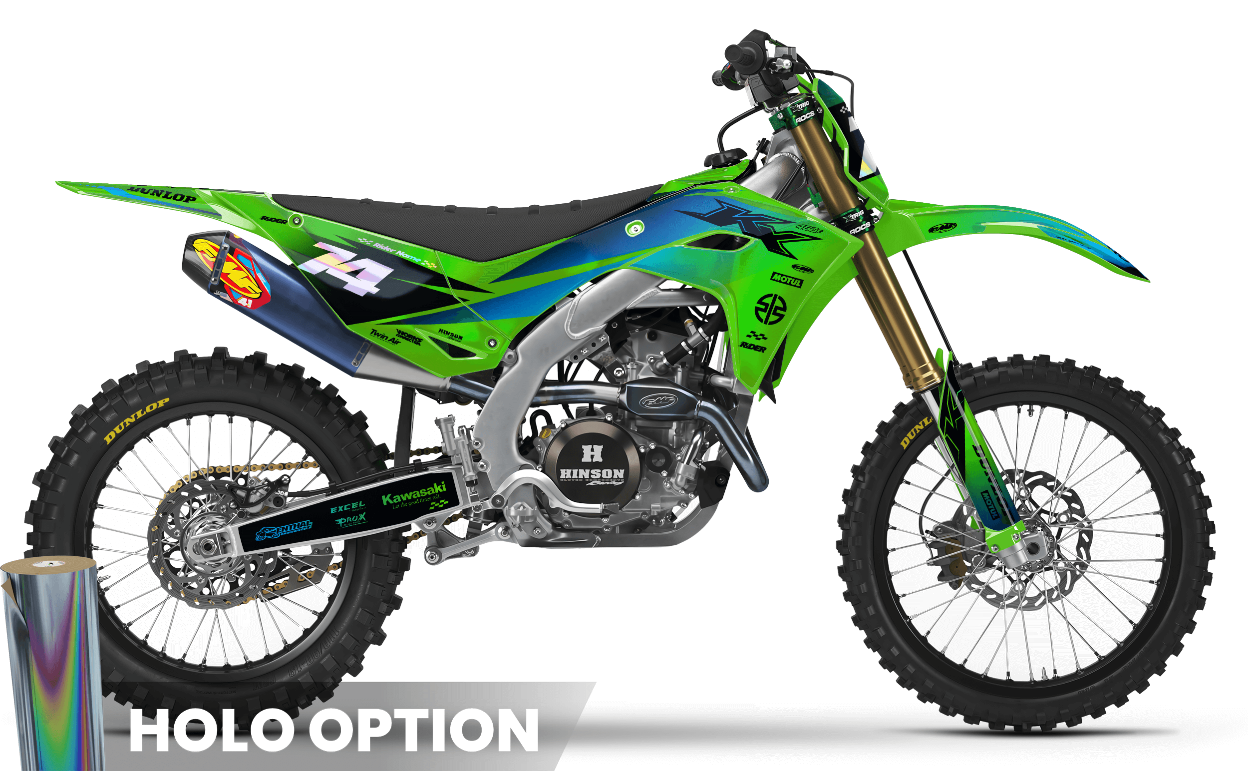 GREEN RACESPEC KAWASAKI FULL GRAPHICS KIT