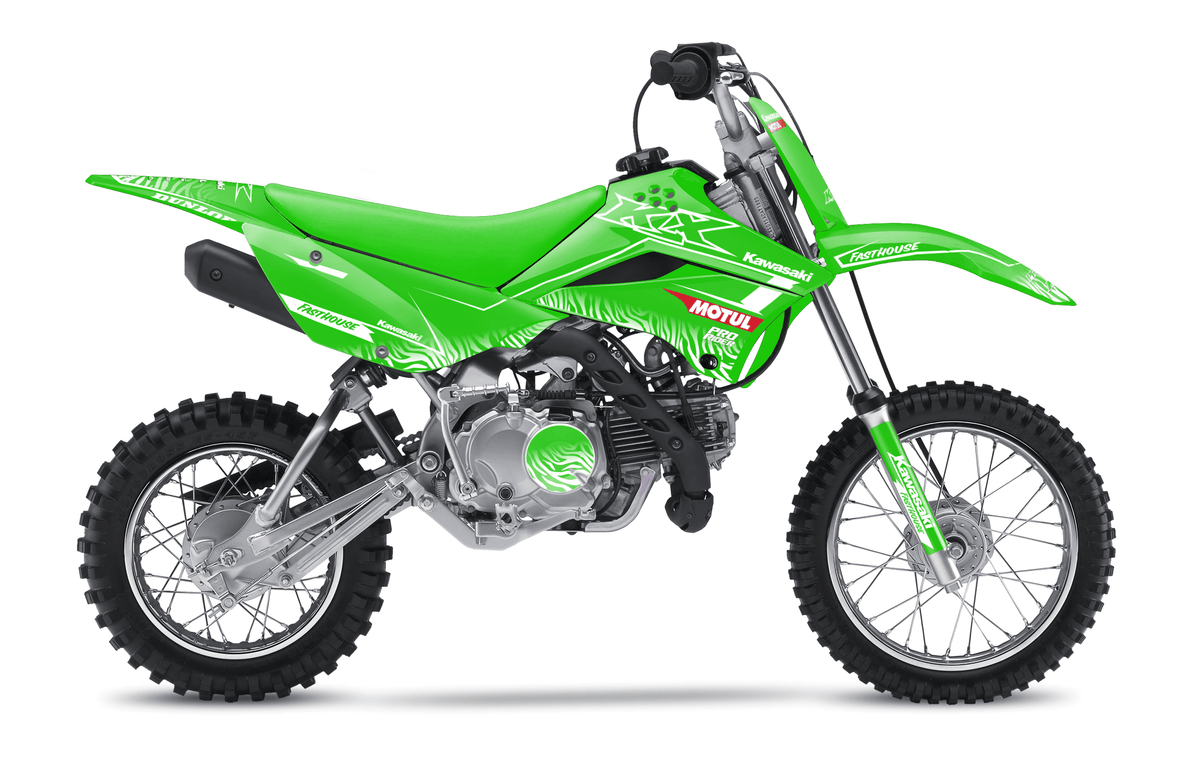 KAWASAKI Mini Full Graphics Kit | Motul green/white