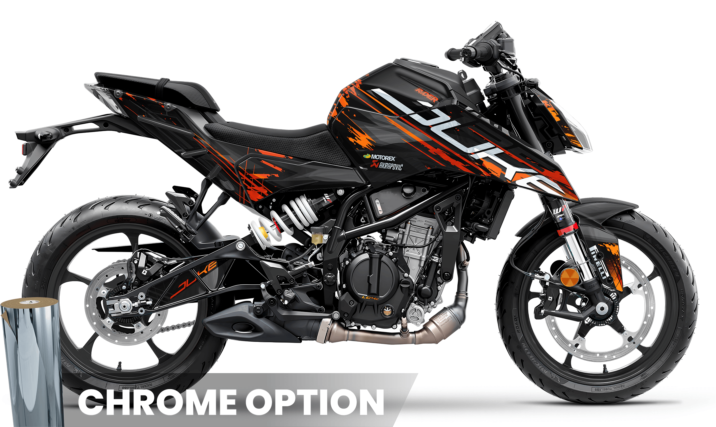 KTM DUKE 125 Full Graphics Kit | Midnight