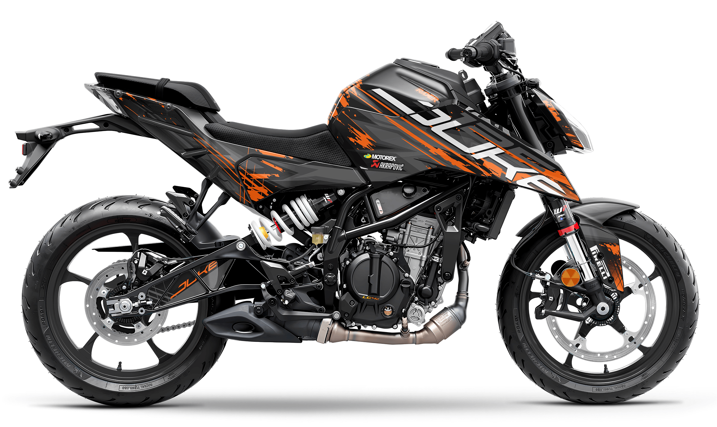 KTM DUKE 125 Full Graphics Kit | Midnight
