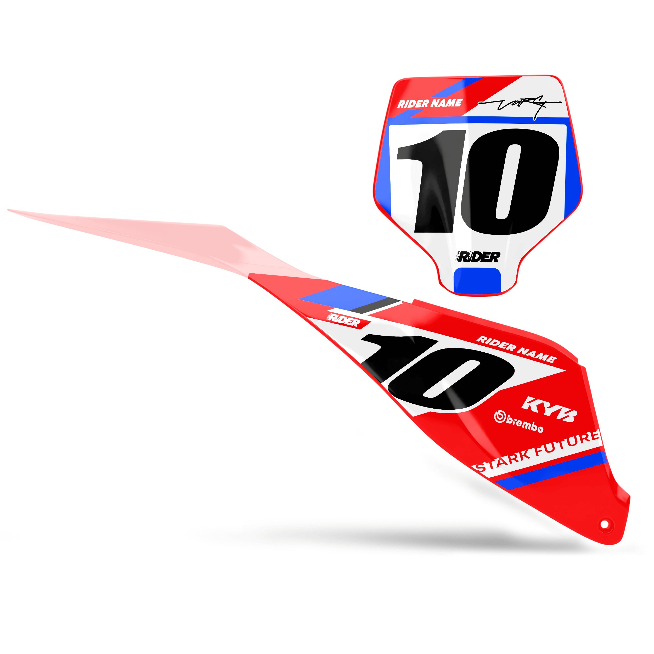STARK FUTURE Custom Number Plates | Flux Red White