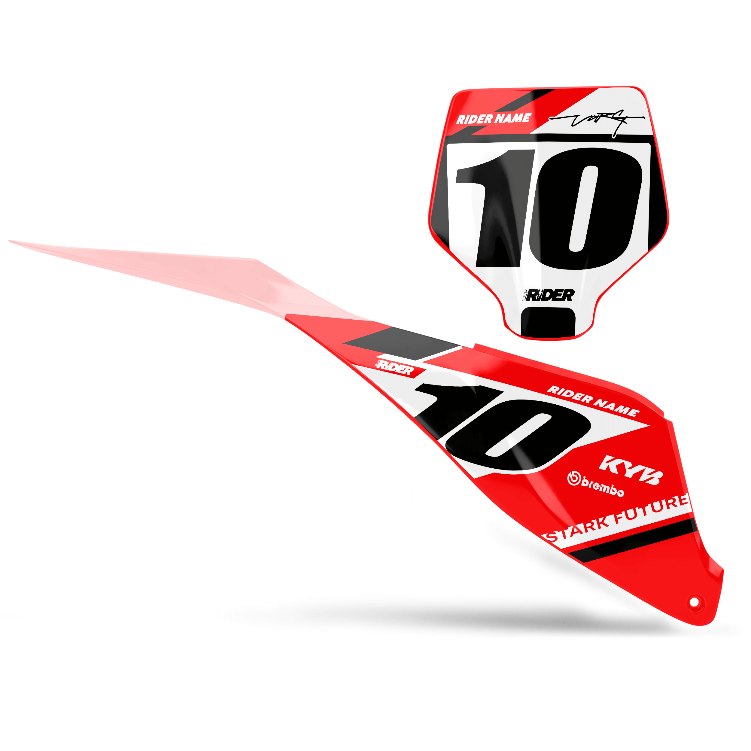 STARK FUTURE Custom Number Plates | Flux Red Black
