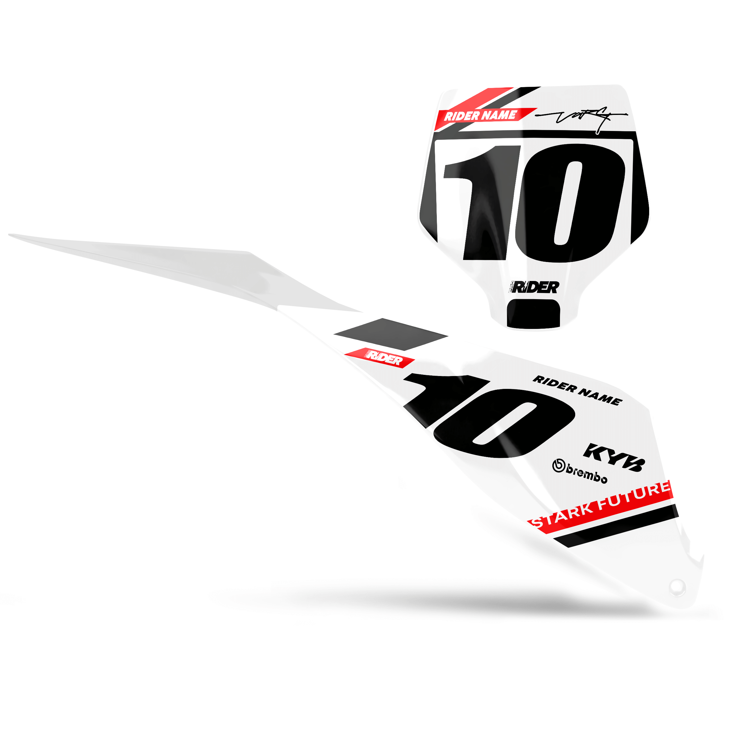 STARK FUTURE Custom Number Plates | Flux White Black