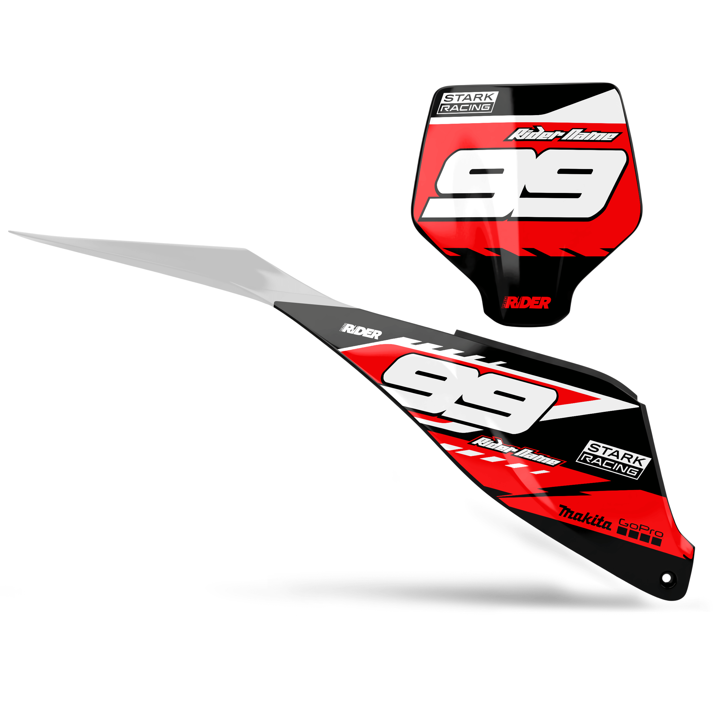 STARK FUTURE Custom Number Plates | Traxer Black Red