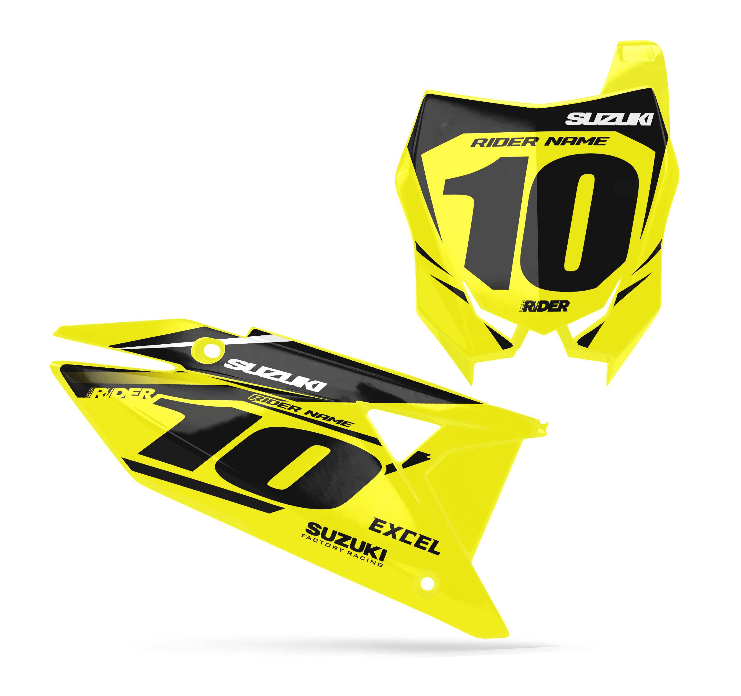 SUZUKI Custom Number Plates | Mount Black Yellow