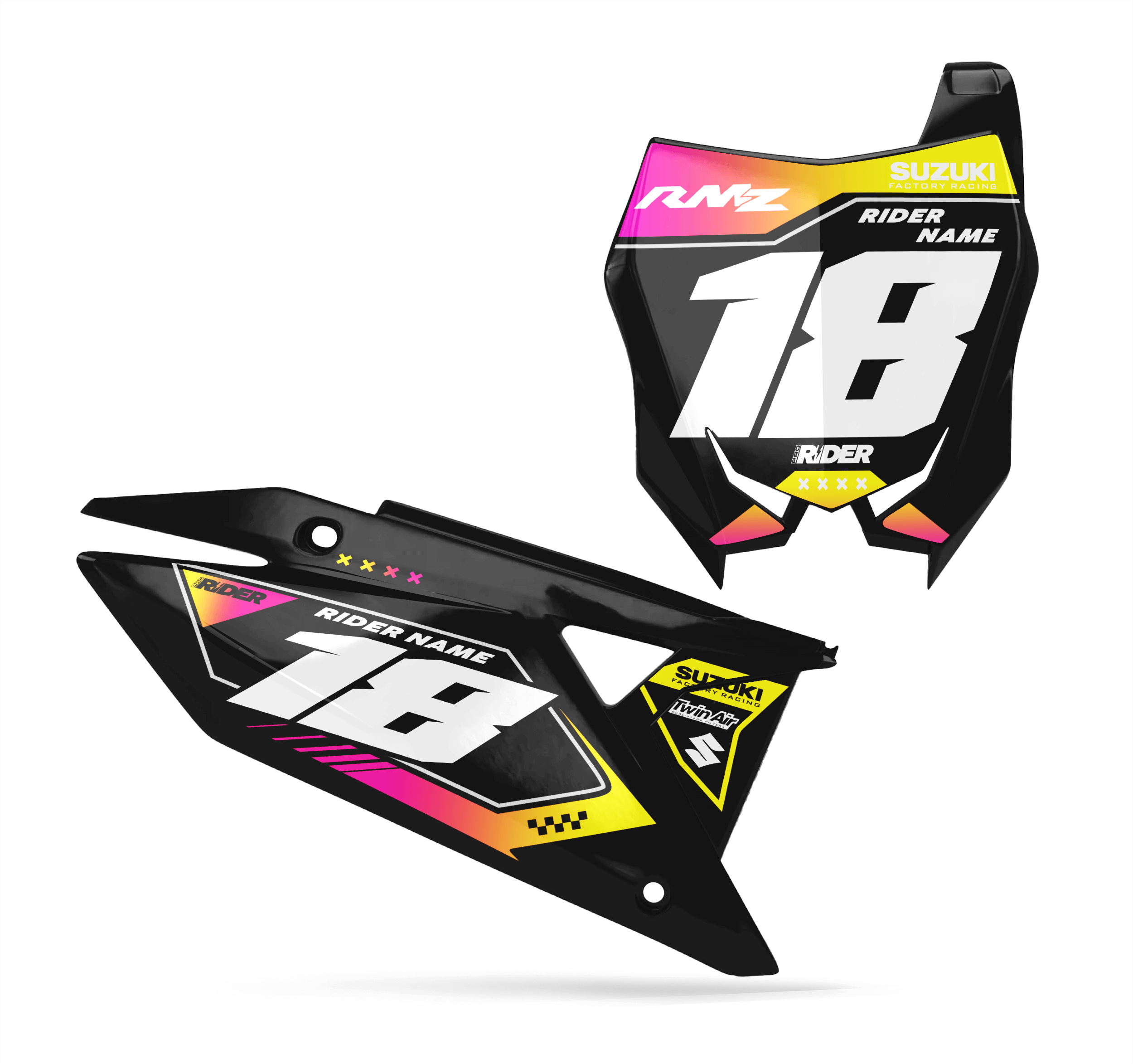 SUZUKI Custom Number Plates | Glow Flex Black Pink