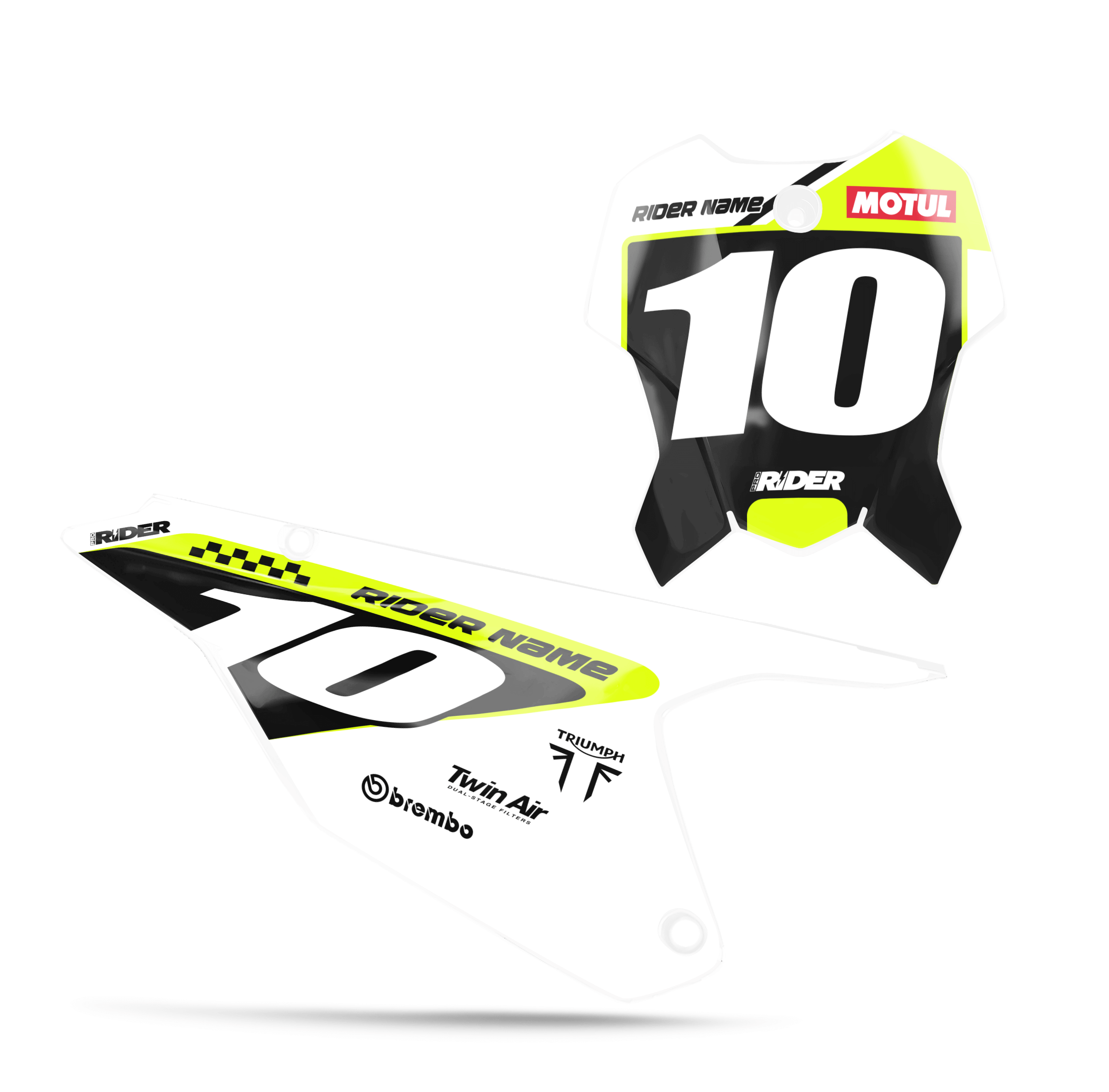 TRIUMPH Custom Number Plates | Pract Black White