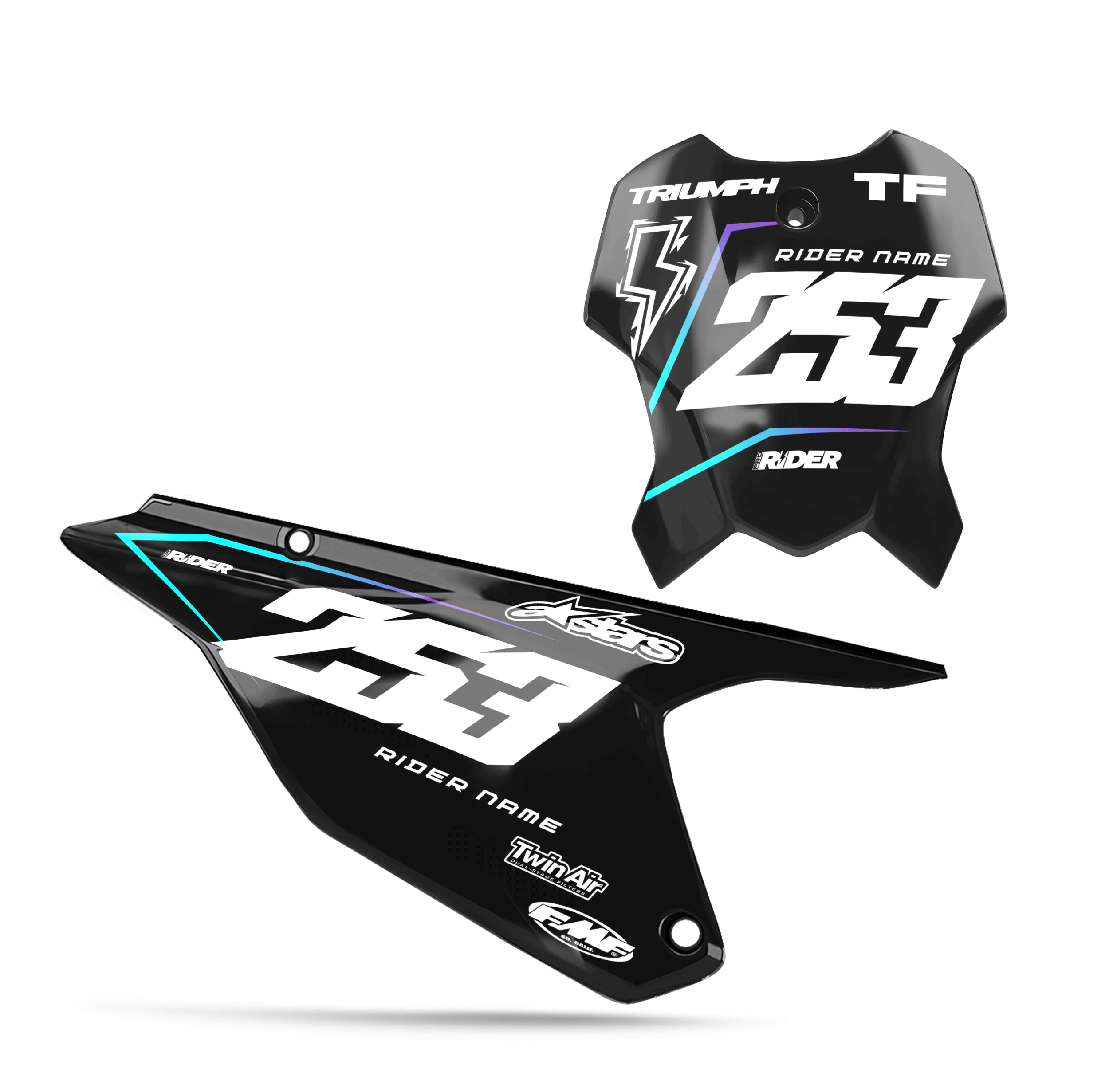 TRIUMPH Custom Number Plates | Vantax Black Teal