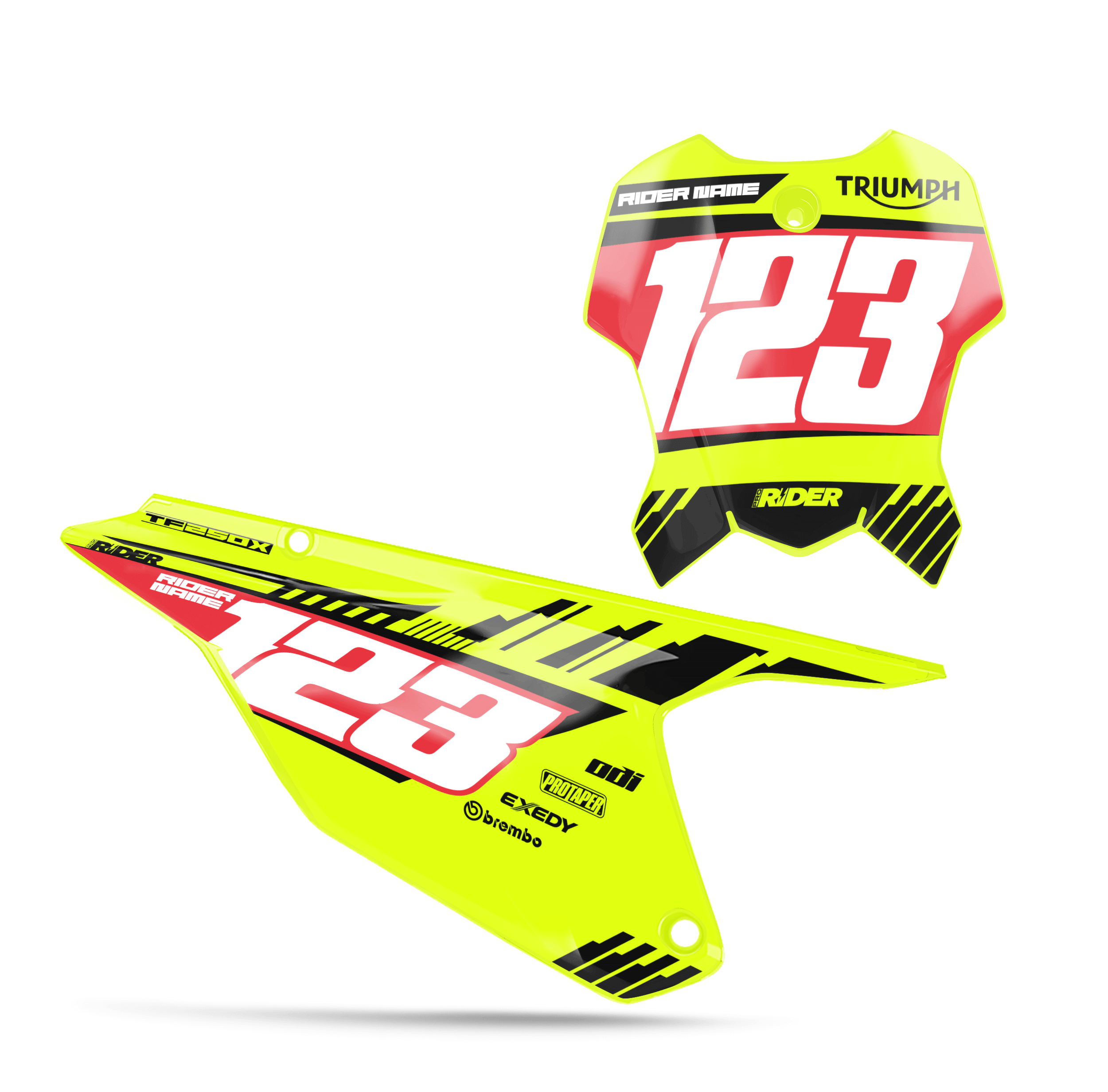 TRIUMPH Custom Number Plates | Maxan Yellow Red
