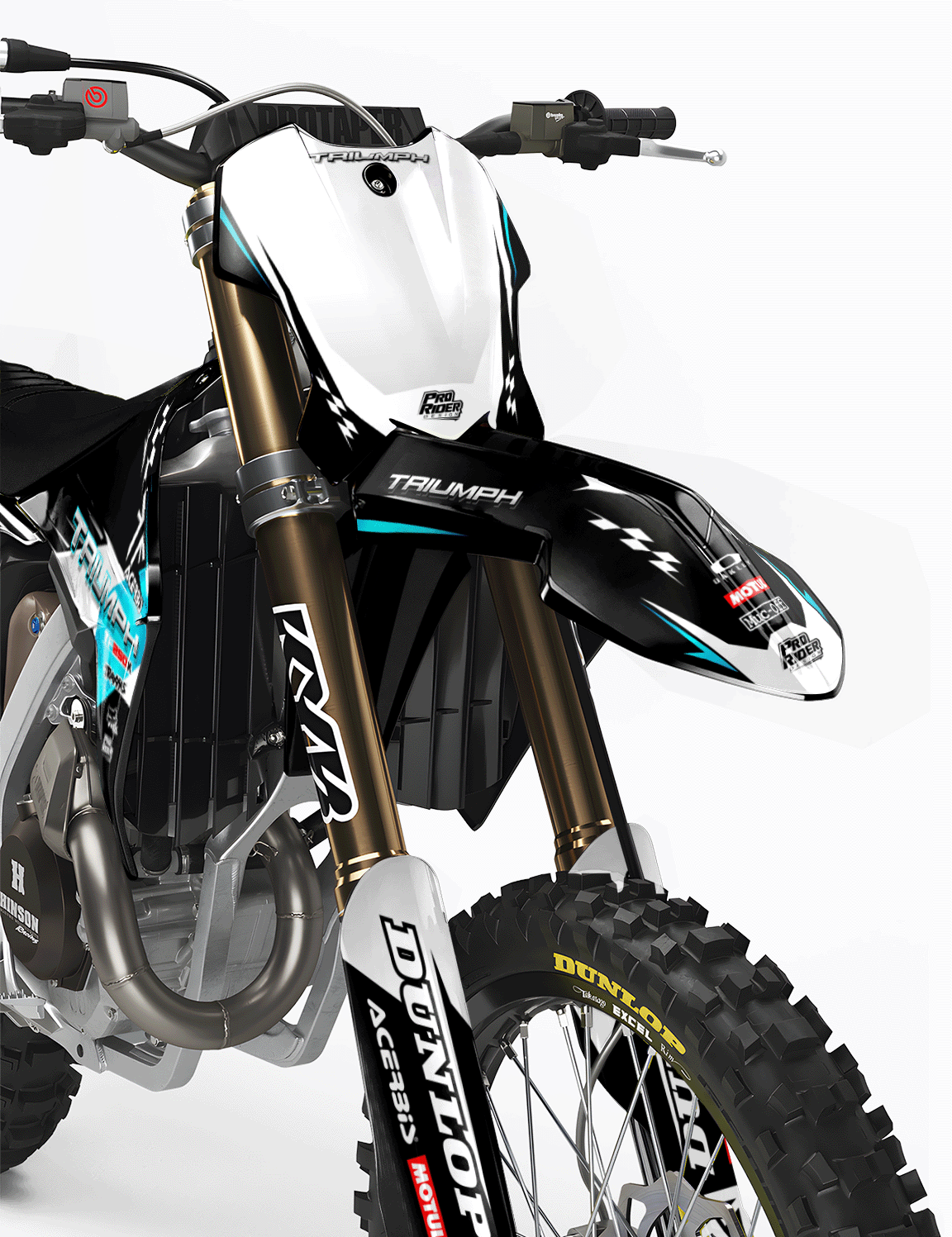 TRIUMPH Full Graphics Kit | Teal white lines