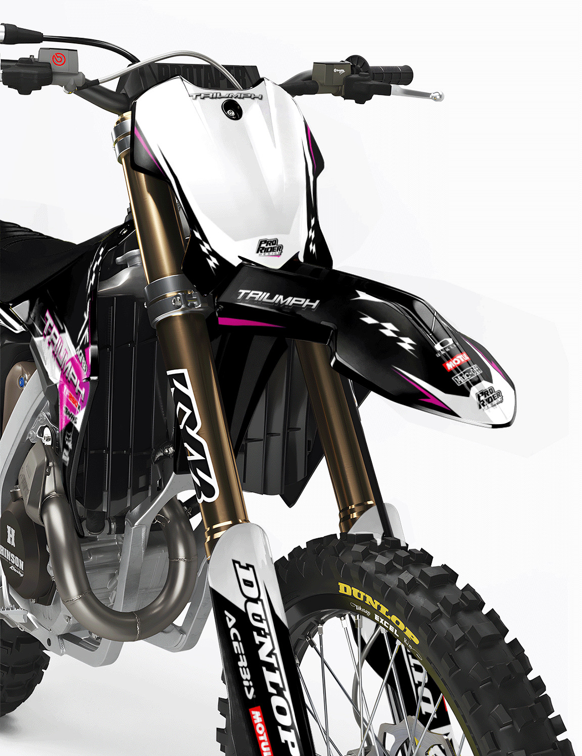 TRIUMPH Full Graphics Kit | Pink white lines