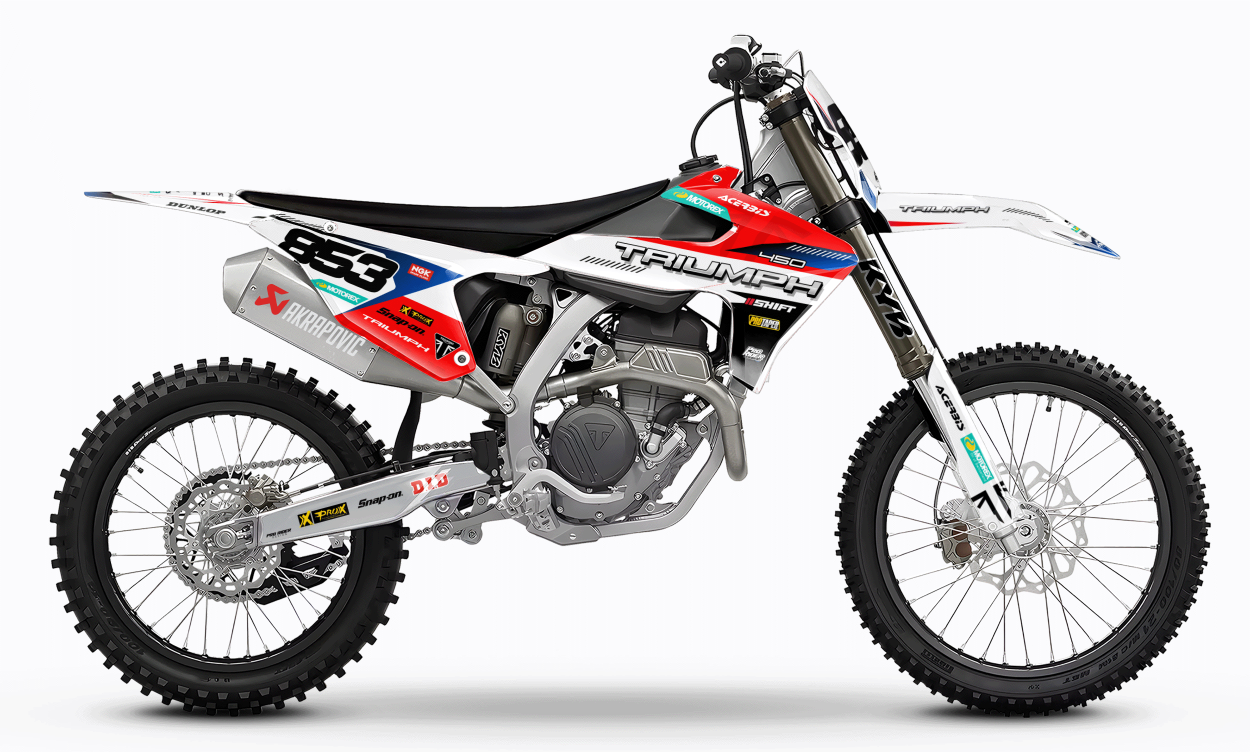 TRIUMPH Full Graphics Kit | Red white lines