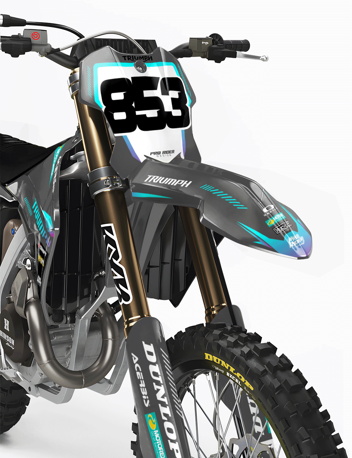 TRIUMPH Full Graphics Kit | Teal gradient lines