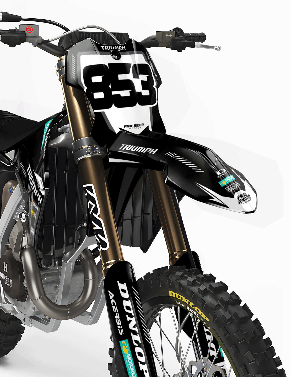 TRIUMPH Full Graphics Kit | Black grey lines