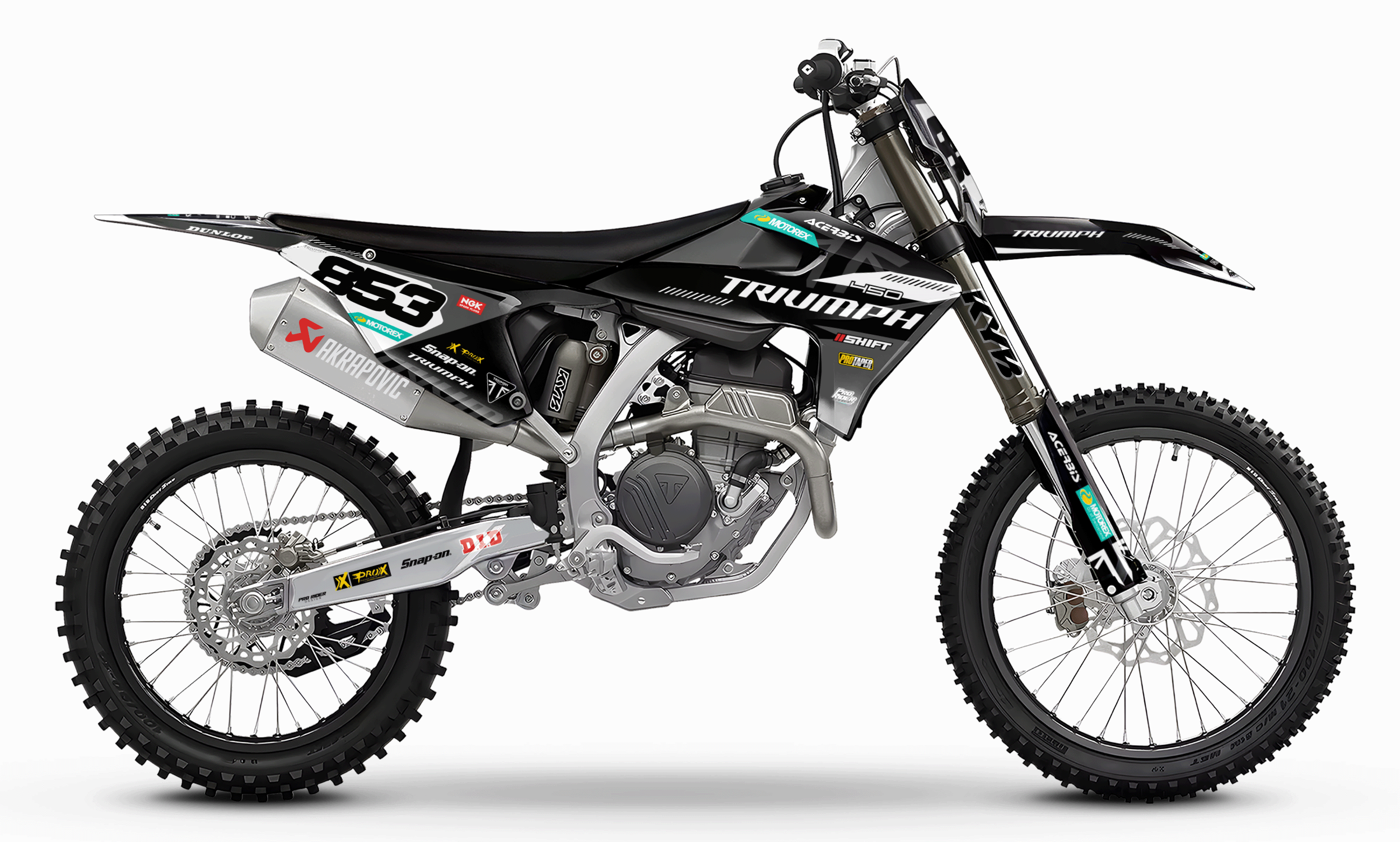 TRIUMPH Full Graphics Kit | Black grey lines