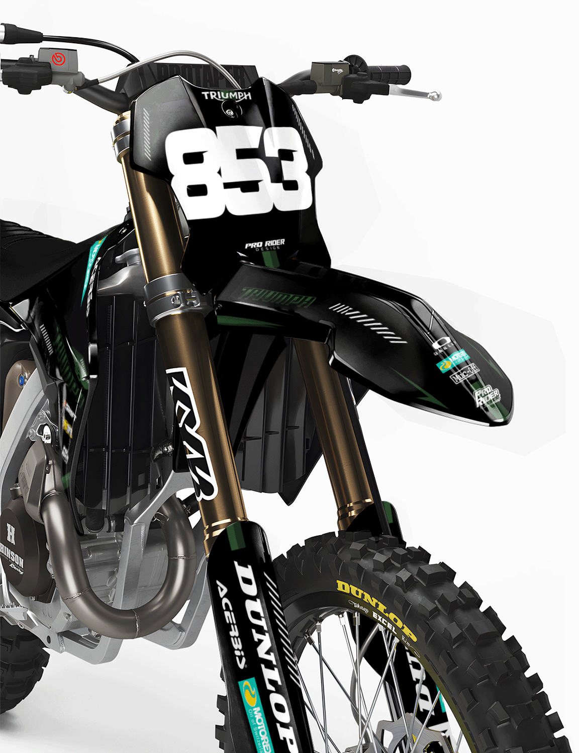 TRIUMPH Full Graphics Kit | Black green lines