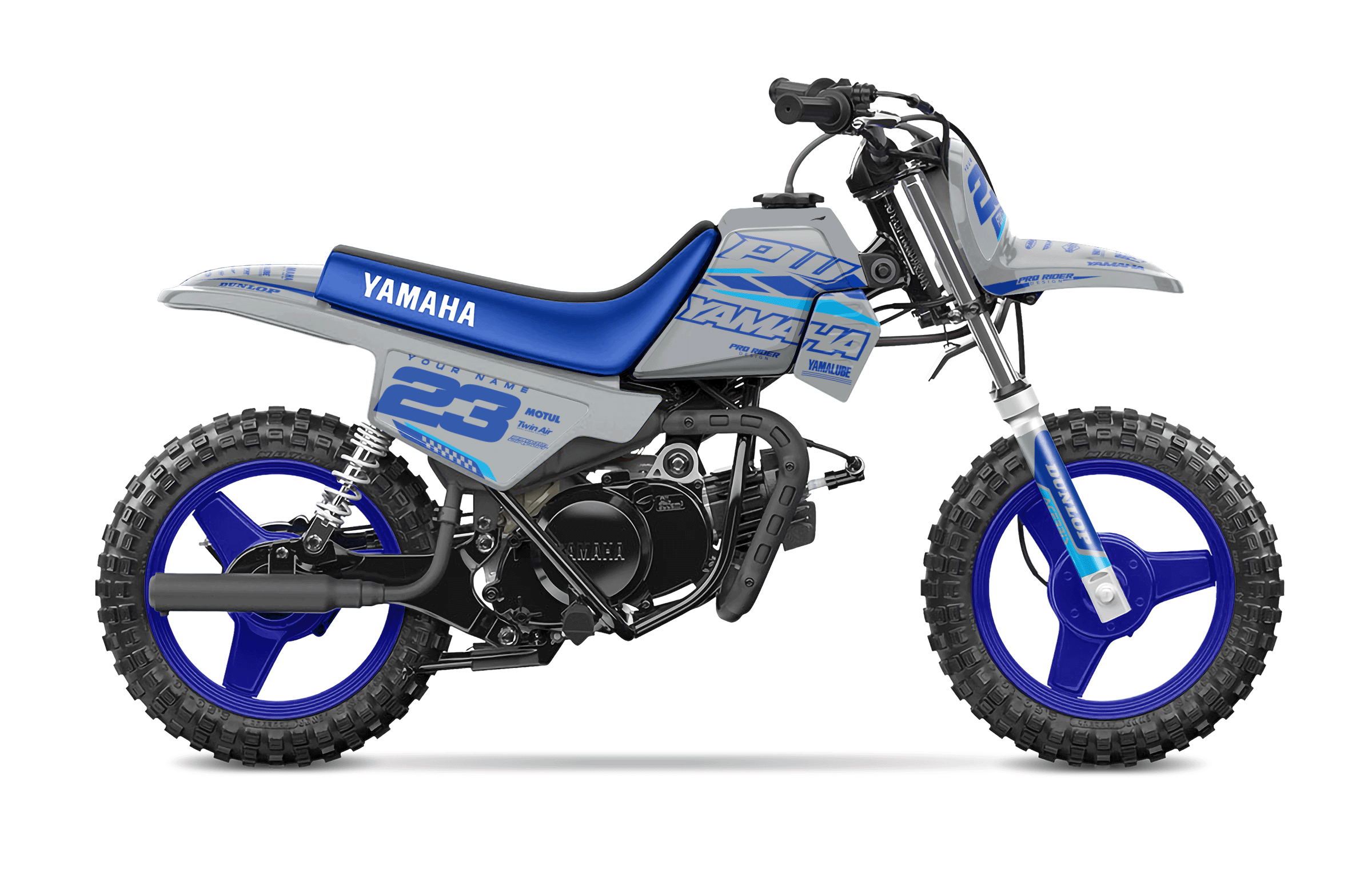 Yamaha Pw-Ttr Full Graphics Kit | Speed Blocks Grey Blue