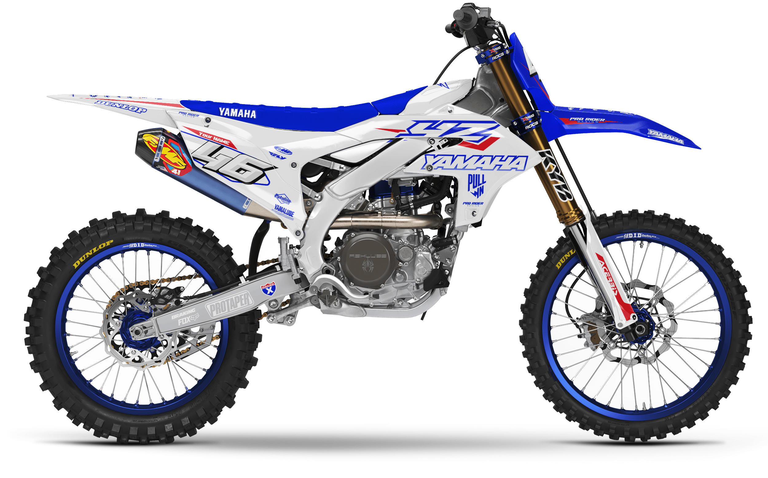 YZ YZF TTR PW Custom Graphics KIT YAMAHA WHITE FLAG