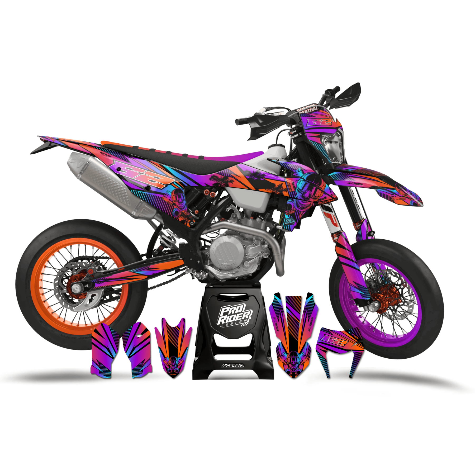 KTM SUPERMOTO Full Graphics Kit | Skull Trees
