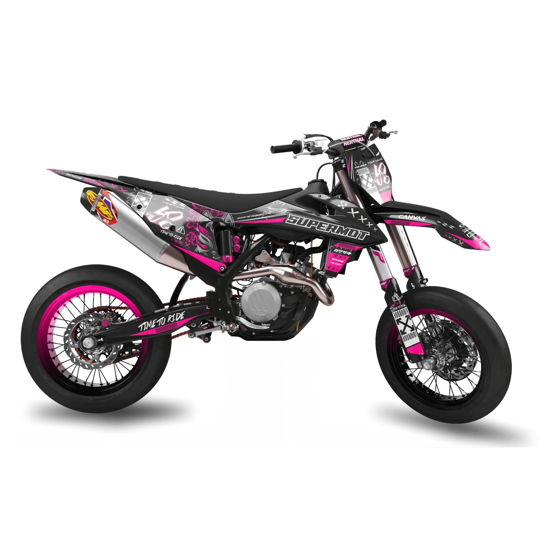 KTM SUPERMOTO Full Graphics Kit | Time To Ride Pinky